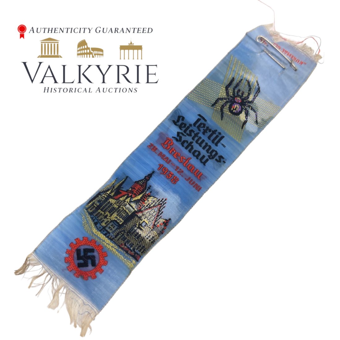 Commemorative Silk Ribbon "Textile Achievement Exhibition Breslau 1938" (1 of 2)