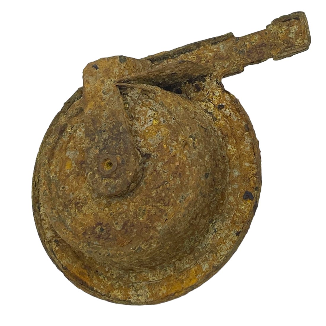 Nazi Luger Drum Magazine Relic: Luger Drum magazine dug up on a WW2 battlefield in Eastern Europe. The magazine makes for an interesting display item.