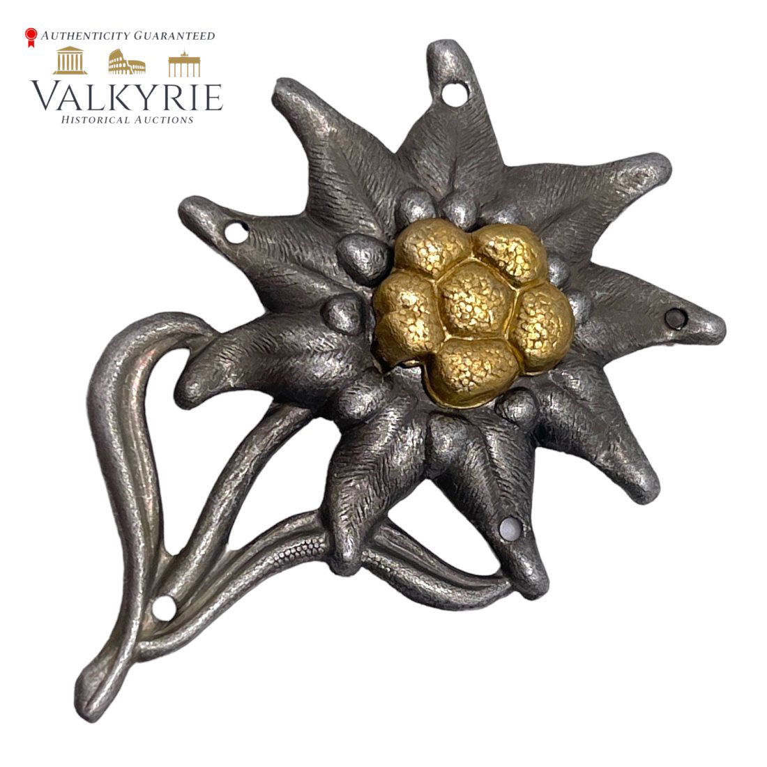 Nazi EDELWEISS Cap Insignia: Nazi EDELWEISS Cap Insignia