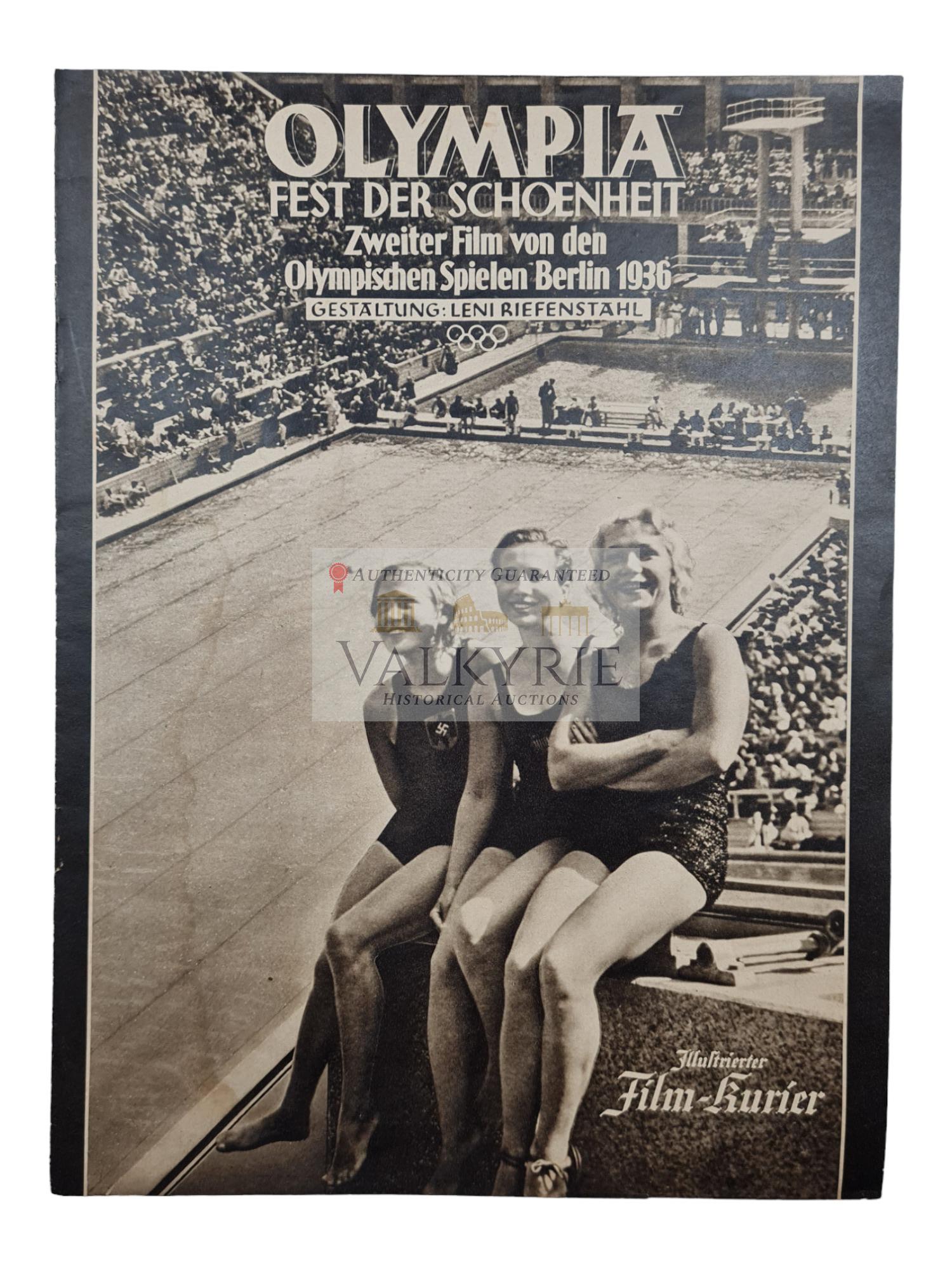 German Cinema Magazine "Film-Kurier" About Leni Riefenstahl Film "Olympia. Part II": German Film Magazine "Film-Kurier" About Leni Riefenstahl's Film "Olympia. Part II". The masterpiece of the sports cinema. Olympia. The fest of beauty.