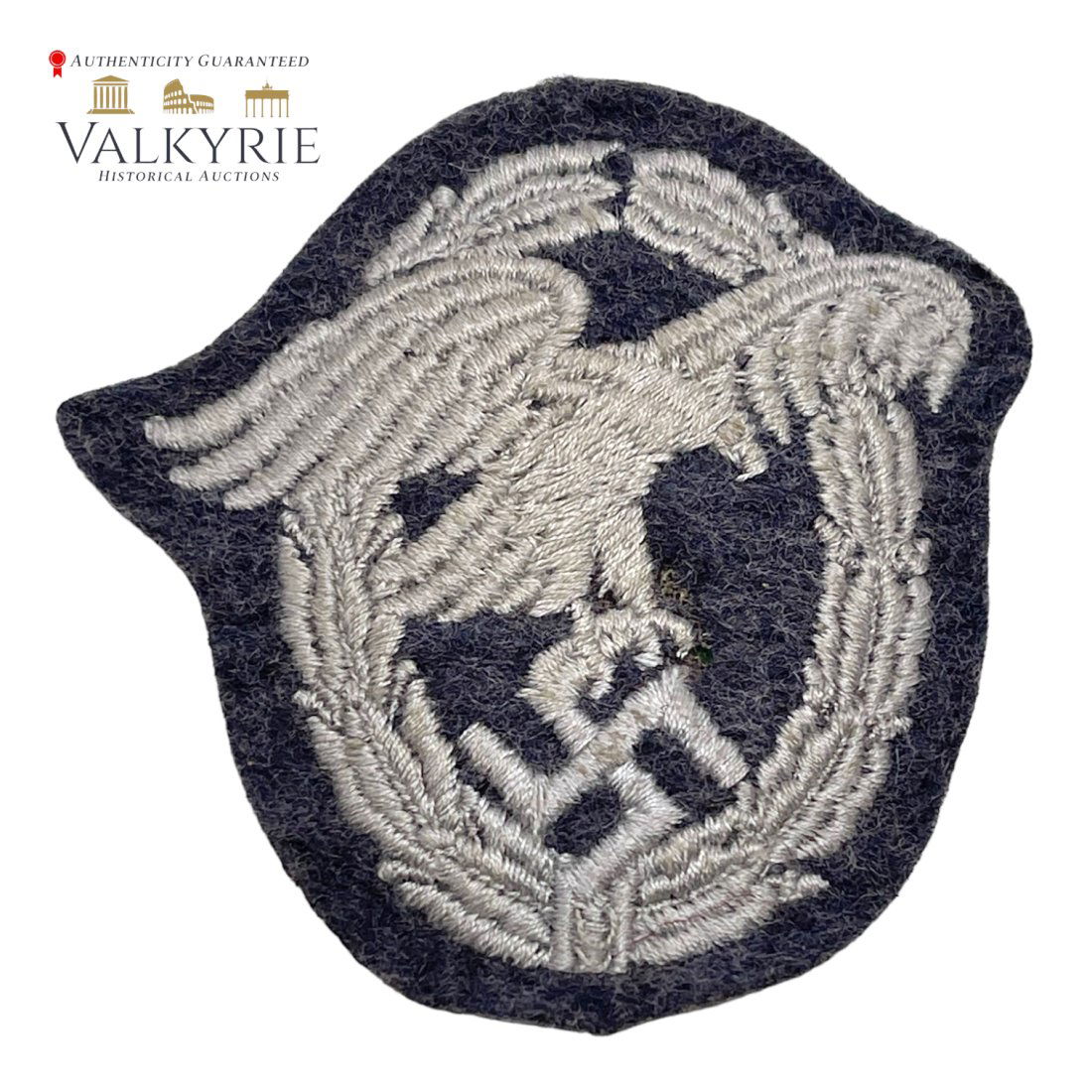 Original German WWII Luftwaffe Observer Embroidered Cloth Patch (1 of 2)