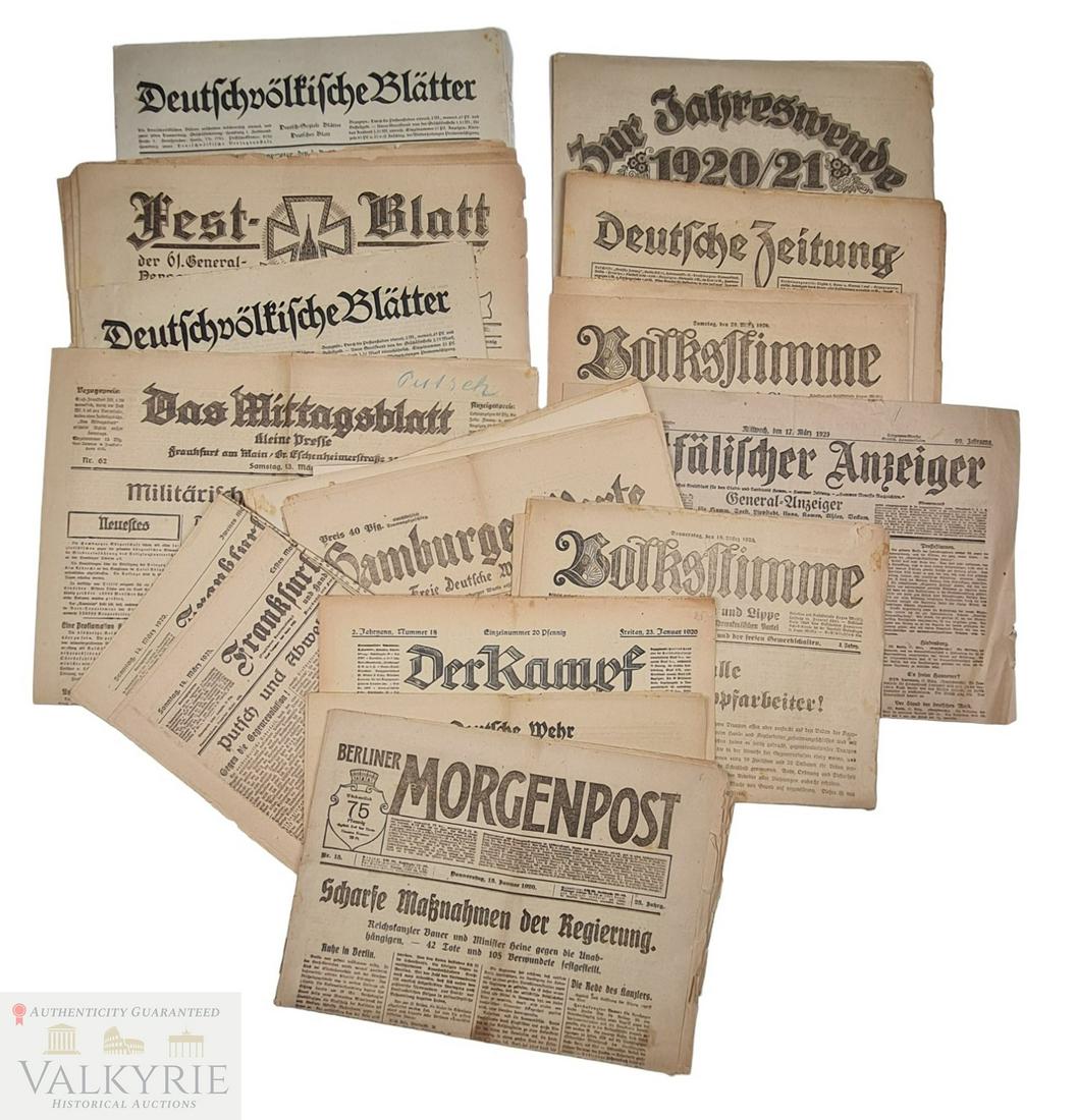 13 Different Old German Newspapers - Deutsche Zeitung, Volksstimme, Der Kampf... 1920/21 (1 of 7)
