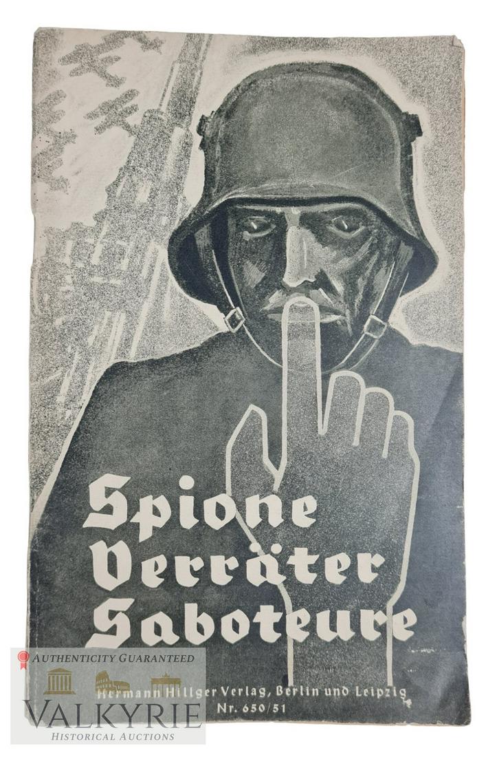 German Book "Spies, Traitors, Saboteurs" by Oberkommando der Wehrmacht 1938 (1 of 6)