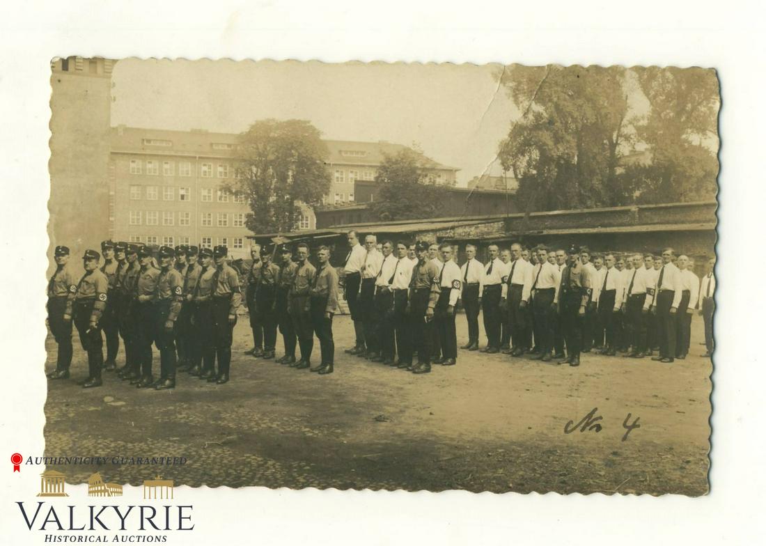Interesting photo of early SS men forming during a parade or instruction (1 of 2)