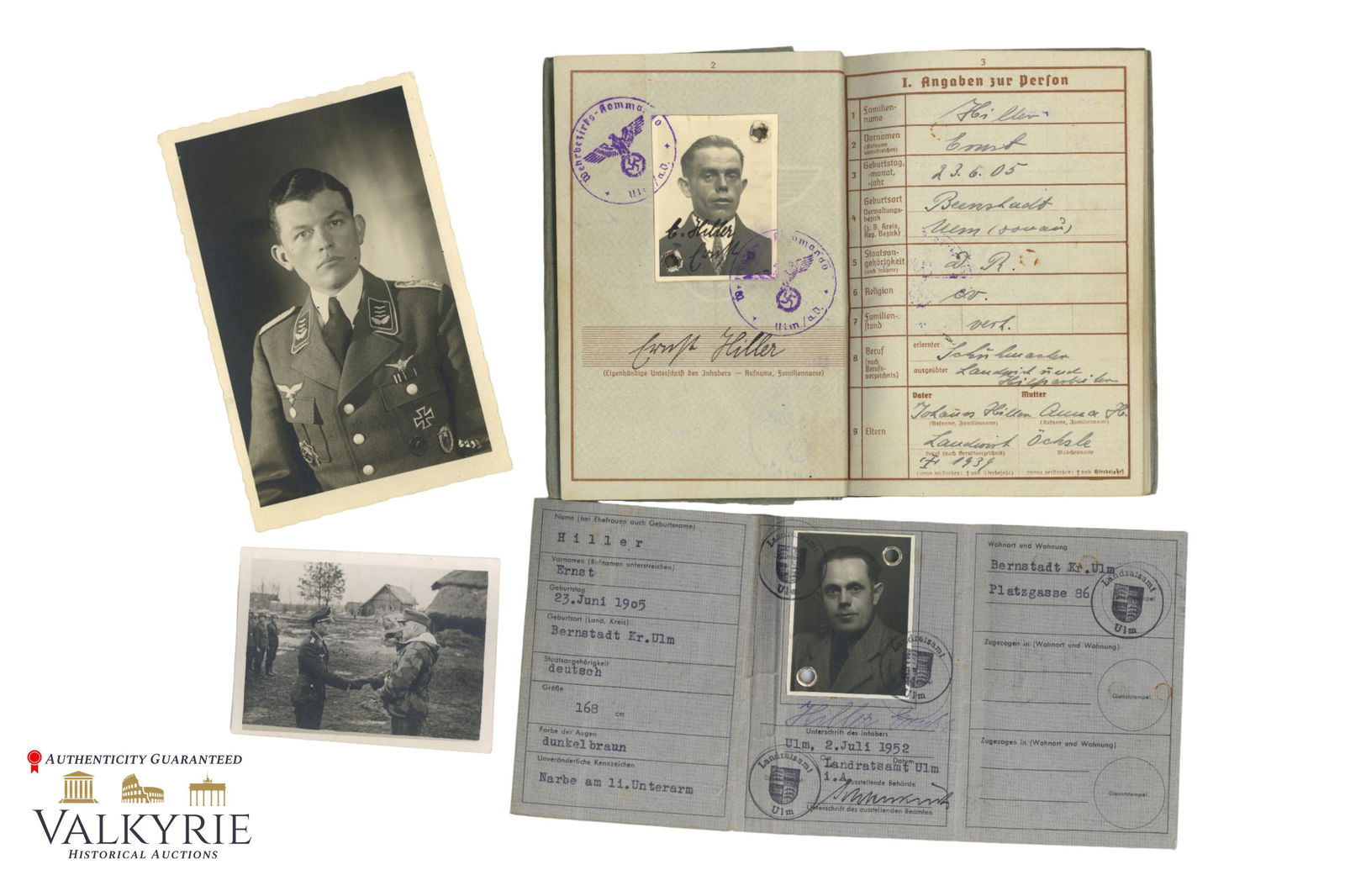 Luftwaffe Wehrpass to Obergefreiter + Bundesrepublik Personalausweis + 2 photos (1 of 13)