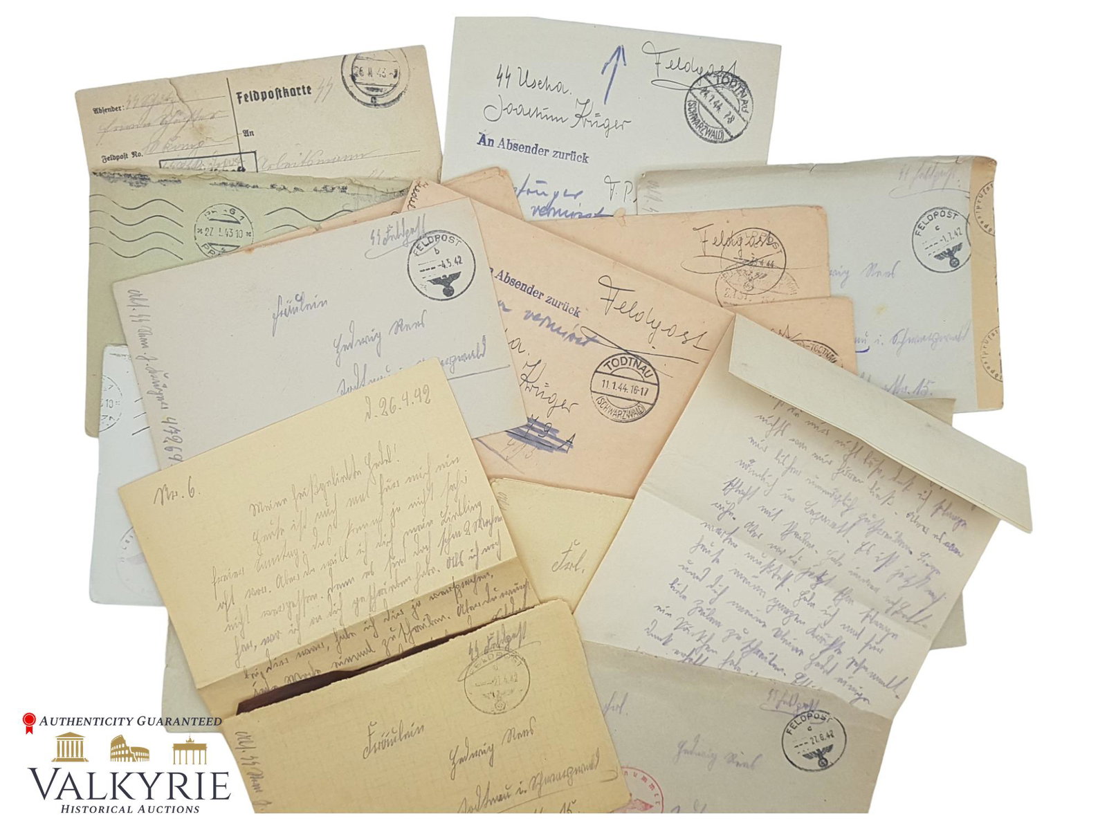 Waffen SS Wiking Division - Big set of 26 SS-Feldpost letters with matching envelopes: Big set of 26 SS-Feldpost letters with matching envelopes ( 2 never unopened letters ! ) sent by Waffen SS Wiking Division soldier. Letters are from early 40's. Total is 26 correspondence including 2 