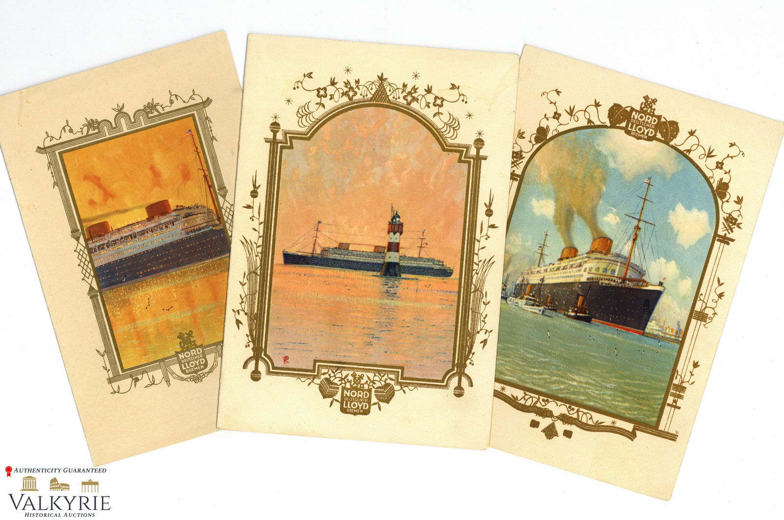 3 Meal and Concert Cards of the Tragical German Steamboat "General von Steuben" 1934: 3 meal and concert cards given during a trip to Norway in 1934 in the German steamboat "General von Steuben". Coloured cards with the dishes and concerts given to the tripulation that was the directio