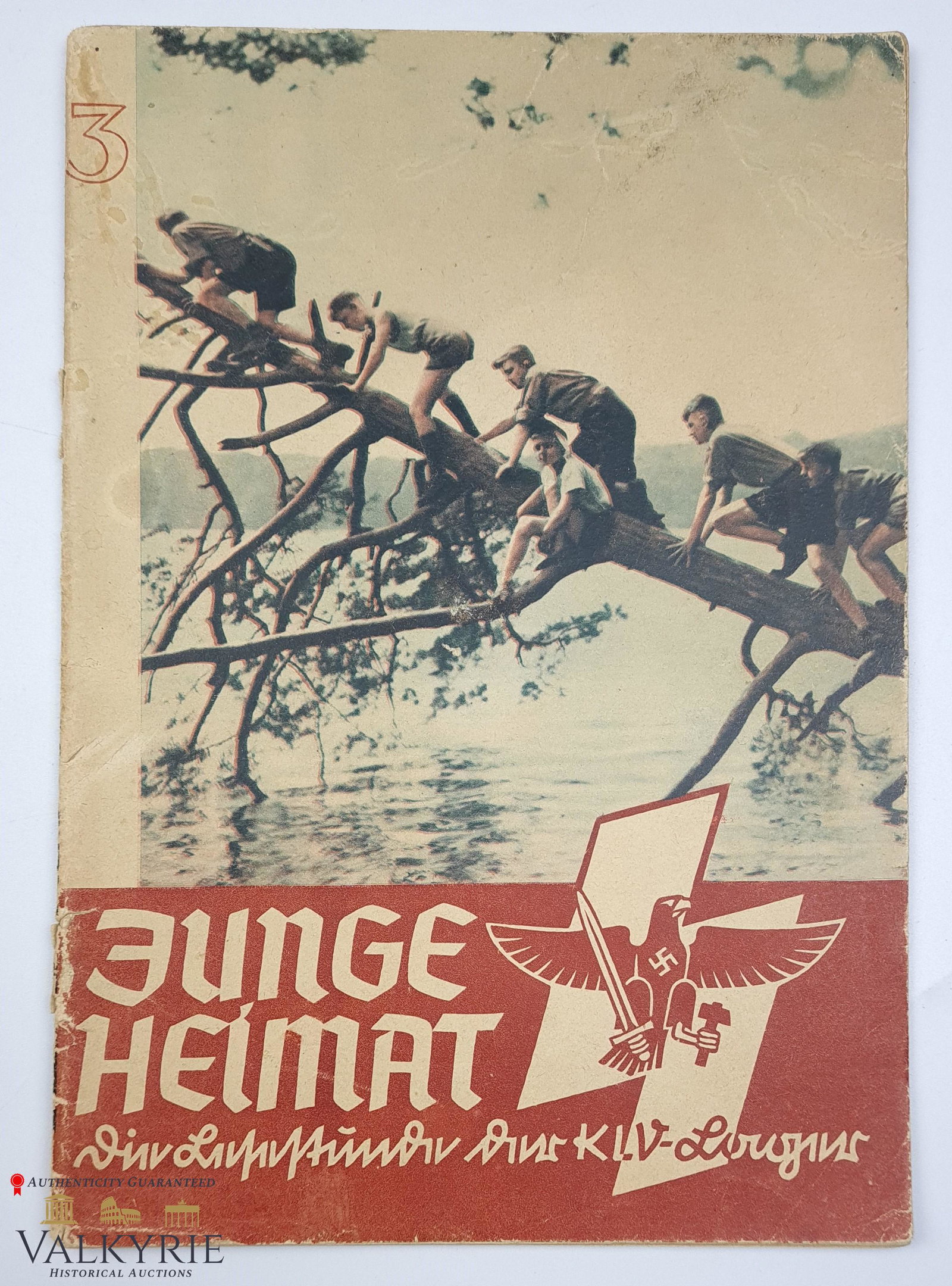 Magazine "Young Homeland" of the KLV 1941 Num.3: Magazine "Junge Heimat" from 1941, number 3. A publishing for the Kindeslandesverschickung (KLV) (children from big cities who were moved to safe places because of the air raids on the big cities). In