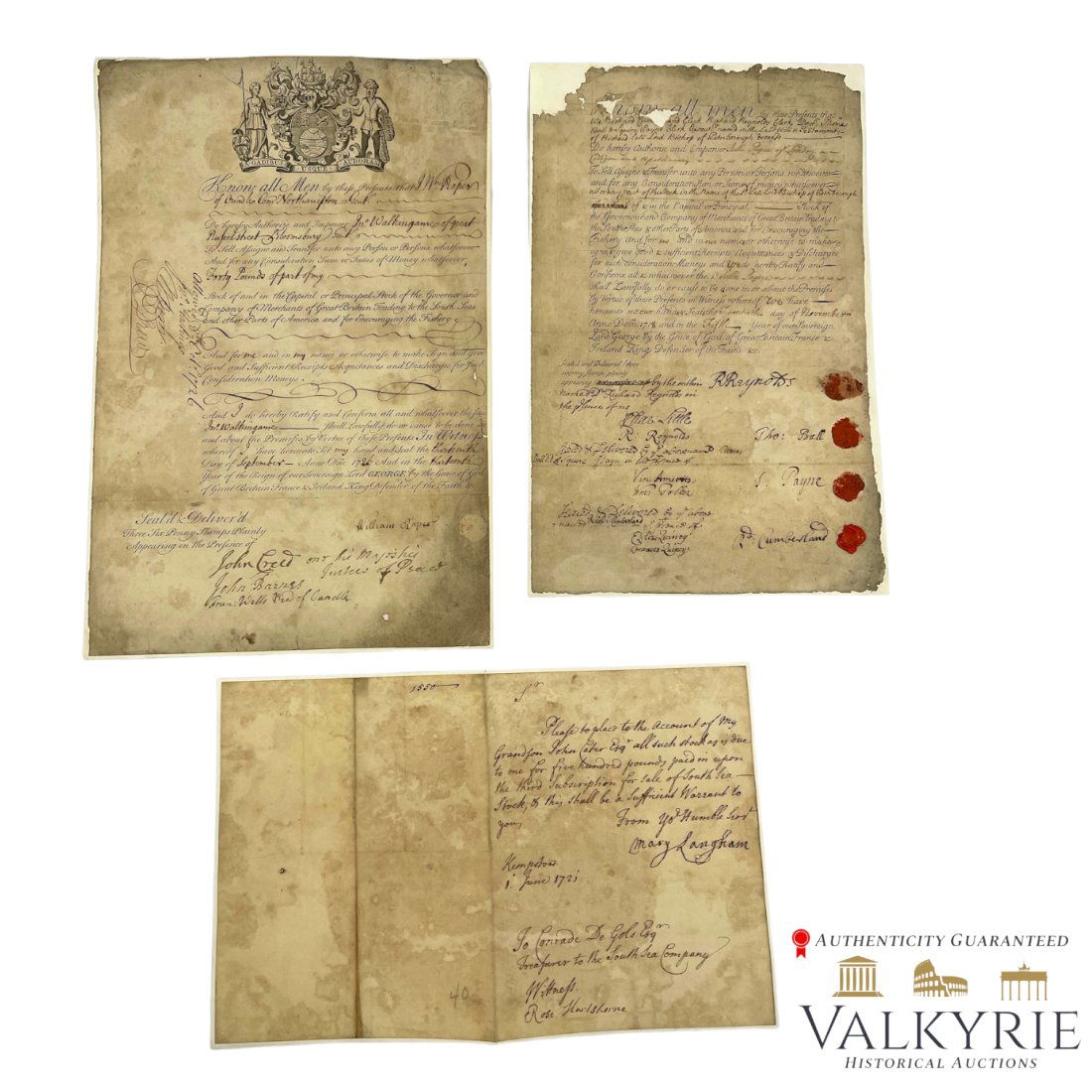 South Sea Company Document - Managing the South Sea Bubble ca 1718-1726 (1 of 4)