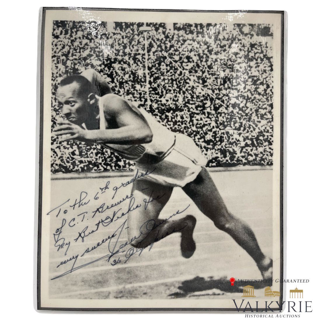 Jesse Owens Signed and Dedicated Photo 1936 Olympics (1 of 2)