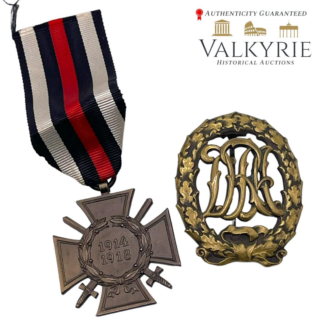 German WWI DRL Sport Badge + Hindenberg Cross Set (1 of 2)