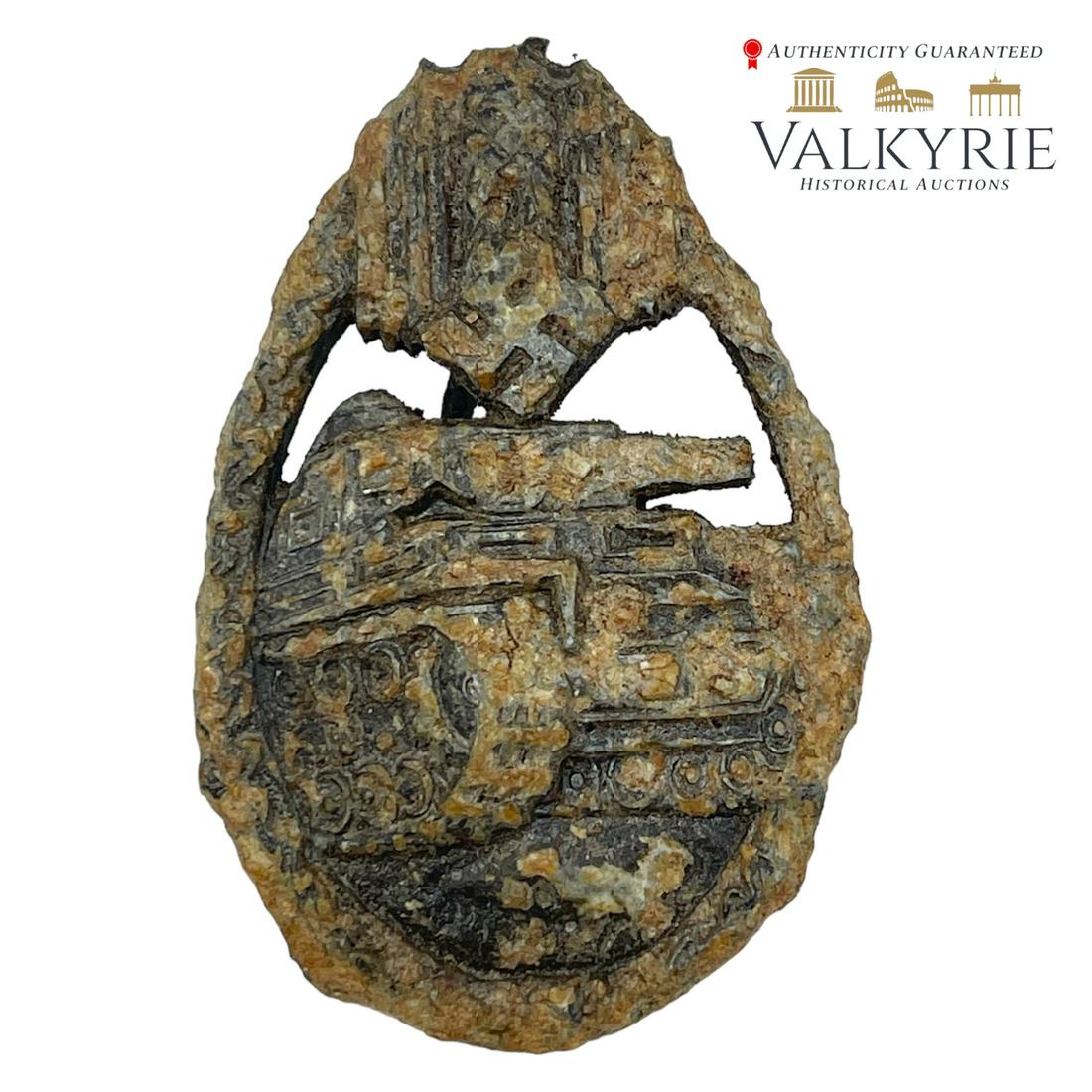 German Tank Badge from the POW Camp Stalag Luft III: From the German P.O. W. camp, Stalag Luft III - site of ;The Great Escape;, Relic German Tank Badge From the German P.O. W. camp, Stalag Luft III - site of ;The Great Escape;, Relic German Tank Badge 