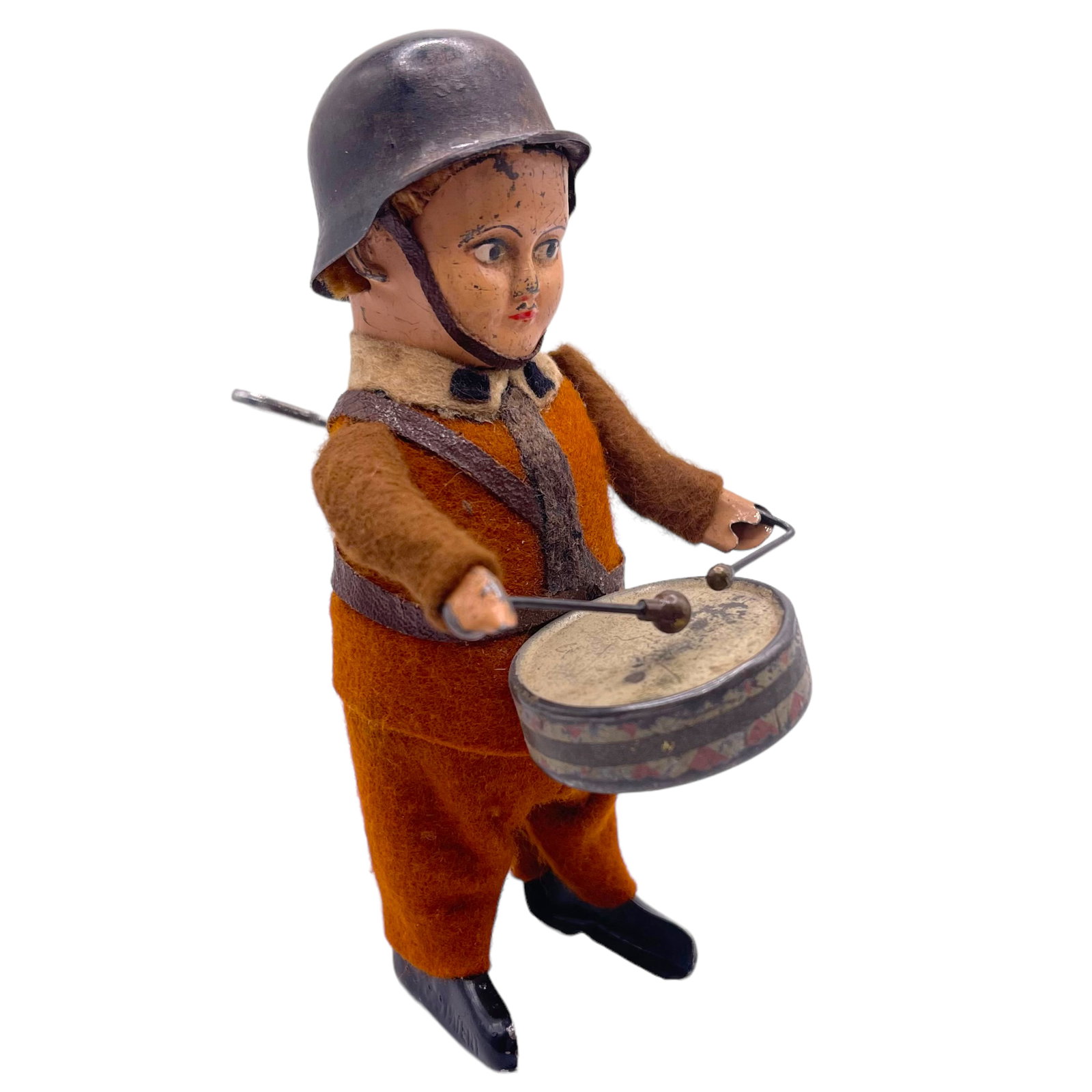 Third Reich Nazi Schuco Wind-up Drummer Soldier - RARE: Third Reich Nazi Schuco Wind-up Drummer Soldier in good condition. Made of sheet metal and fabric. When wound up he dances around and beats his drum. In good working condition. Rare