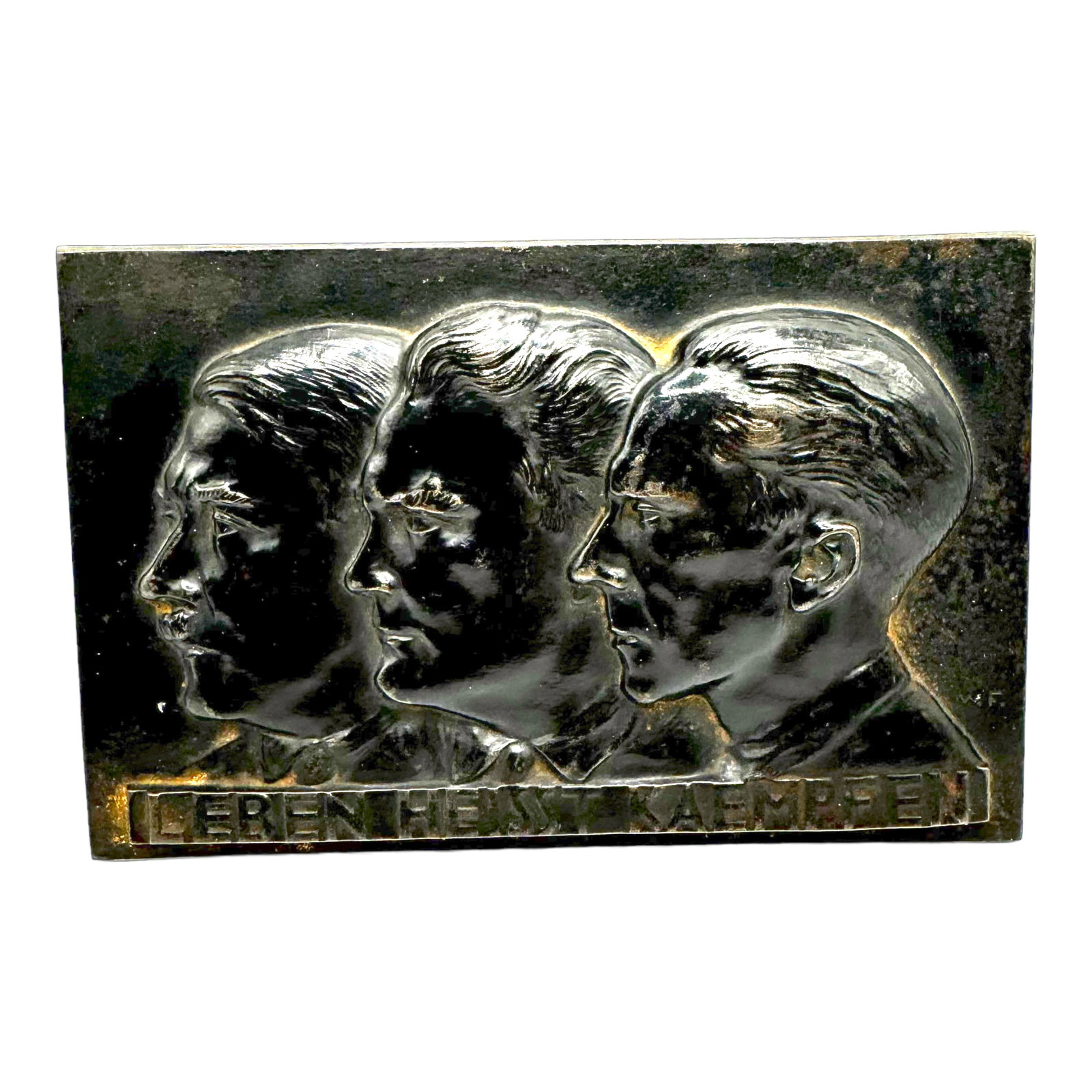 Adolf Hitler Hermann Goering Joseph Goebbels Plaque: Adolf Hitler Hermann Goering Joseph Goebbels Plaque. About 6 inches x 4 inches. Maker marked
