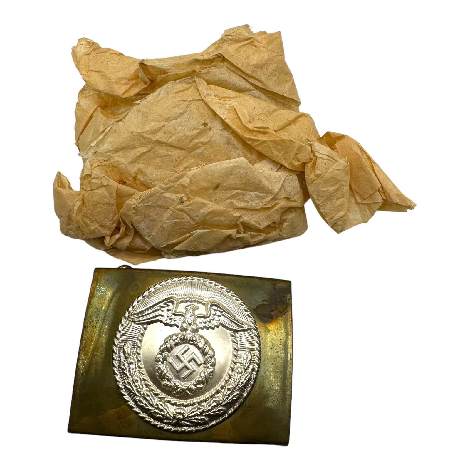 Early SA Belt Buckle in MINT Condition with Factory Paper RZM 36: Early SA Belt Buckle in MINT Condition with Factory Paper, unissued, factory find. RZM 36
