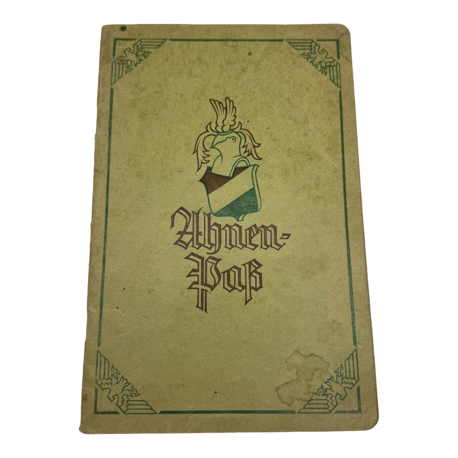 German WWII Nazi Ahnenpass: German WWII Nazi Ahnenpass to prove Aryan heritage. "Ahnenpass" or "Ancestors Passport" to a German Citizen. Filled with many information about the ancestors. It was necessary to have one to prove you