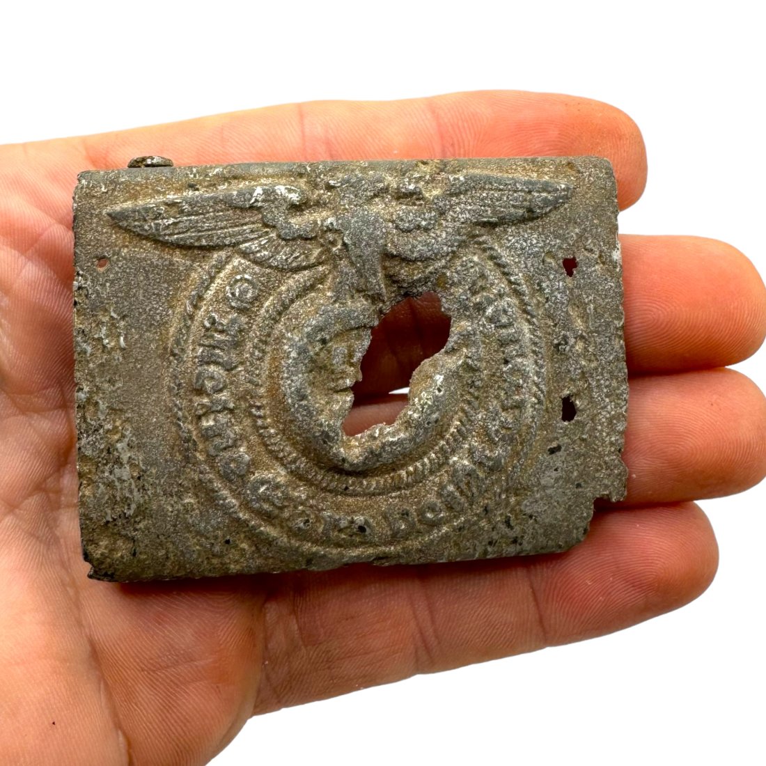 SS Belt Buckle - Battle Damaged Relic Dug up on Eastern Front: SS Belt Buckle - Relic Dug up on Eastern Front