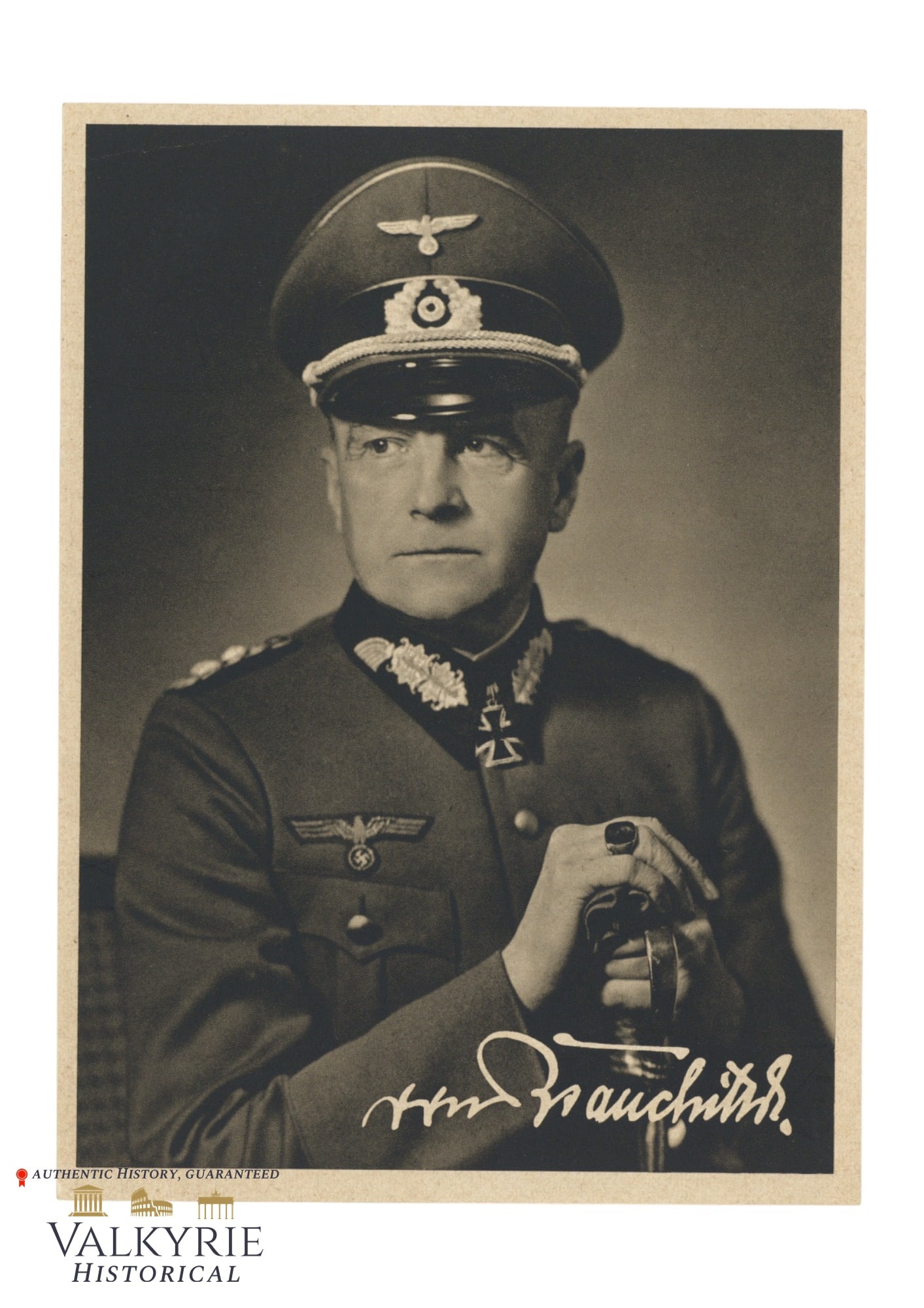 Official Portrait Published by NSDAP Organ Volkischer Beobachter of G. Feldmarschall von Brauchitsch: Official Portrait Published by NSDAP Organ Volkischer Beobachter of Generalfeldmarschall von Brauchitsch.Size: 20x14cm. All items for this auction will be shipping from Europe. Shipping cost $20 it do