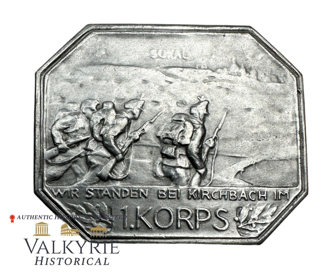 Austro-Hungarian WW1 Patriotic Badge - We Were in the 1st Corps near Kirchbach: Austro-Hungarian WW1 Patriotic Badge - We Were in the 1st Corps near Kirchbach. All items for this auction will be shipping from Europe. Shipping cost $20 it doesn't matter how many items you win.