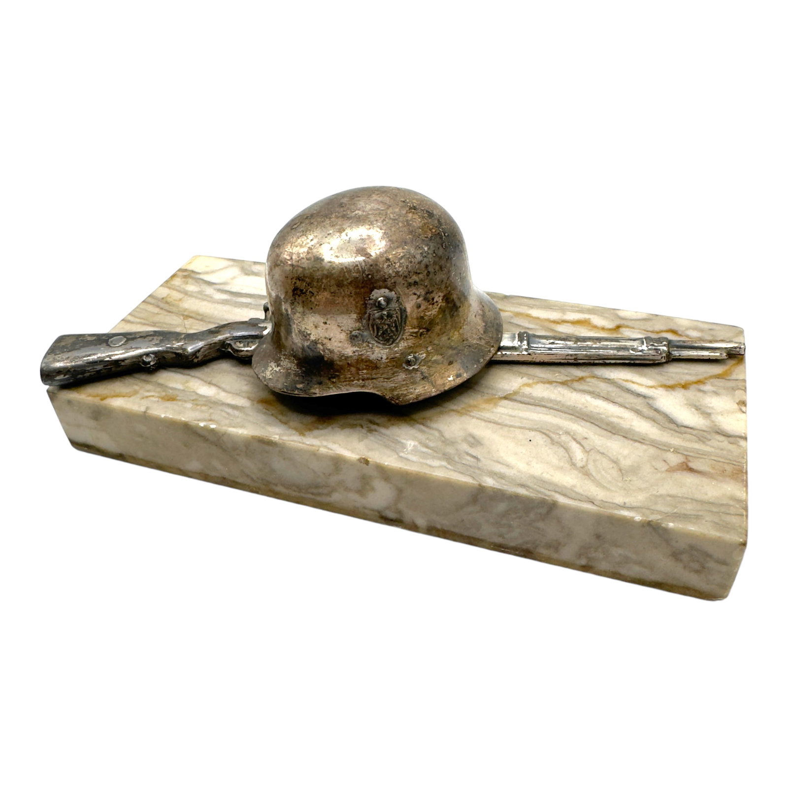 Nazi Third Reich Wehrmacht Heer Desk Helmet Rifle Ornament: Nazi Third Reich Wehrmacht Heer Desk Helmet Rifle Ornament