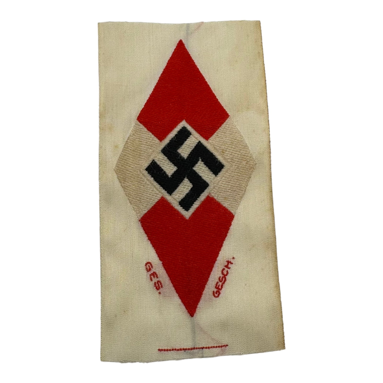 Hitler Youth HJ Jugend Sleeve Patch with RZM Tag: Hitler Youth HJ Jugend Sleeve Patch with RZM Tag