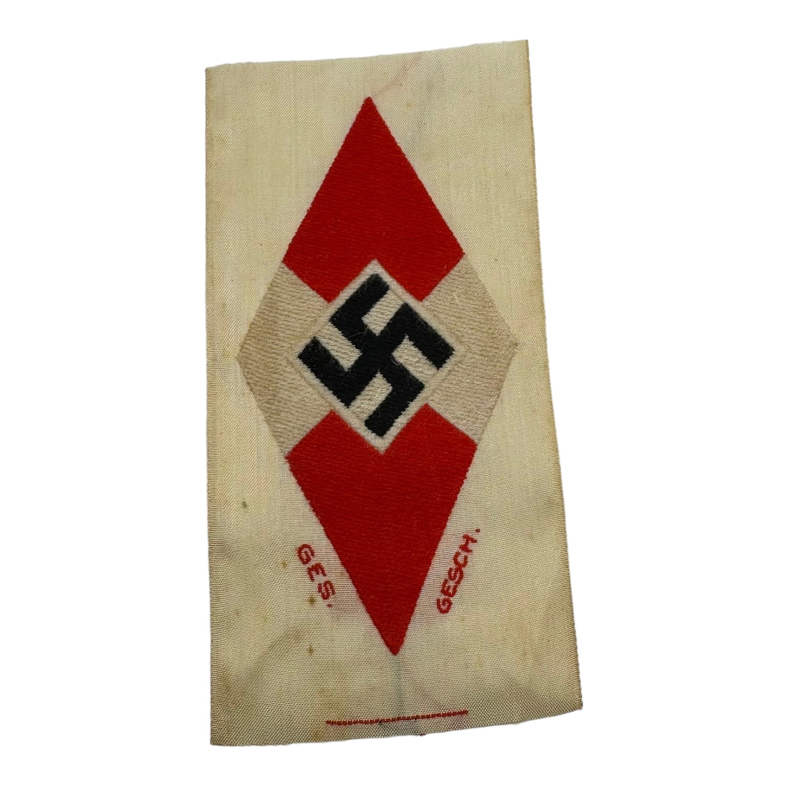 Hitler Youth HJ Jugend Sleeve Patch with RZM Tag: Hitler Youth HJ Jugend Sleeve Patch with RZM Tag