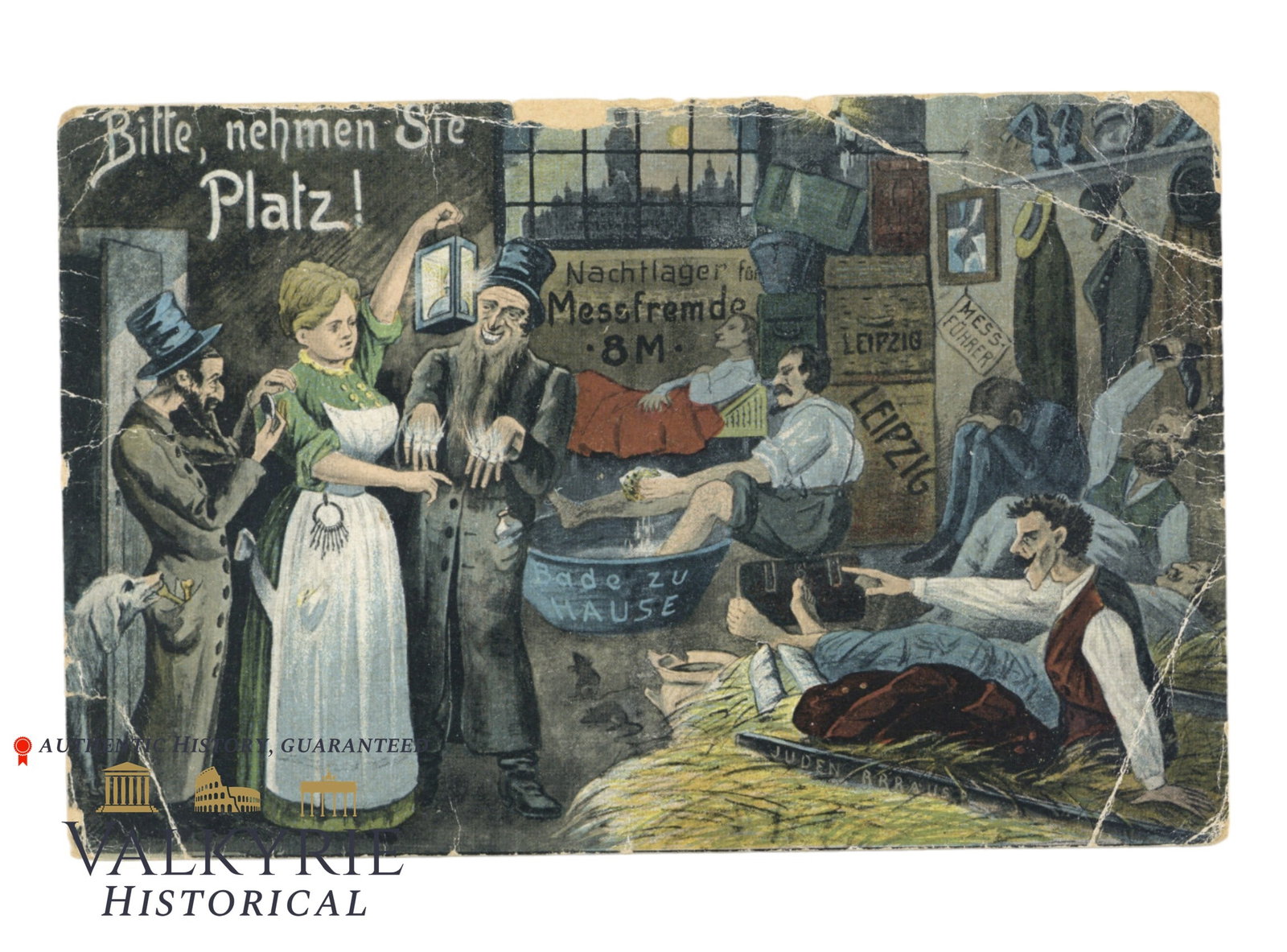 German Anti-Semitic Postcard "Please, Take Place!" ca. 1920: German Anti-Semitic Postcard "Please, Take Place!" ca. 1920. Non-circulated. All items for this auction will be shipping from Europe. Shipping cost $20 it doesn't matter how many items you win.