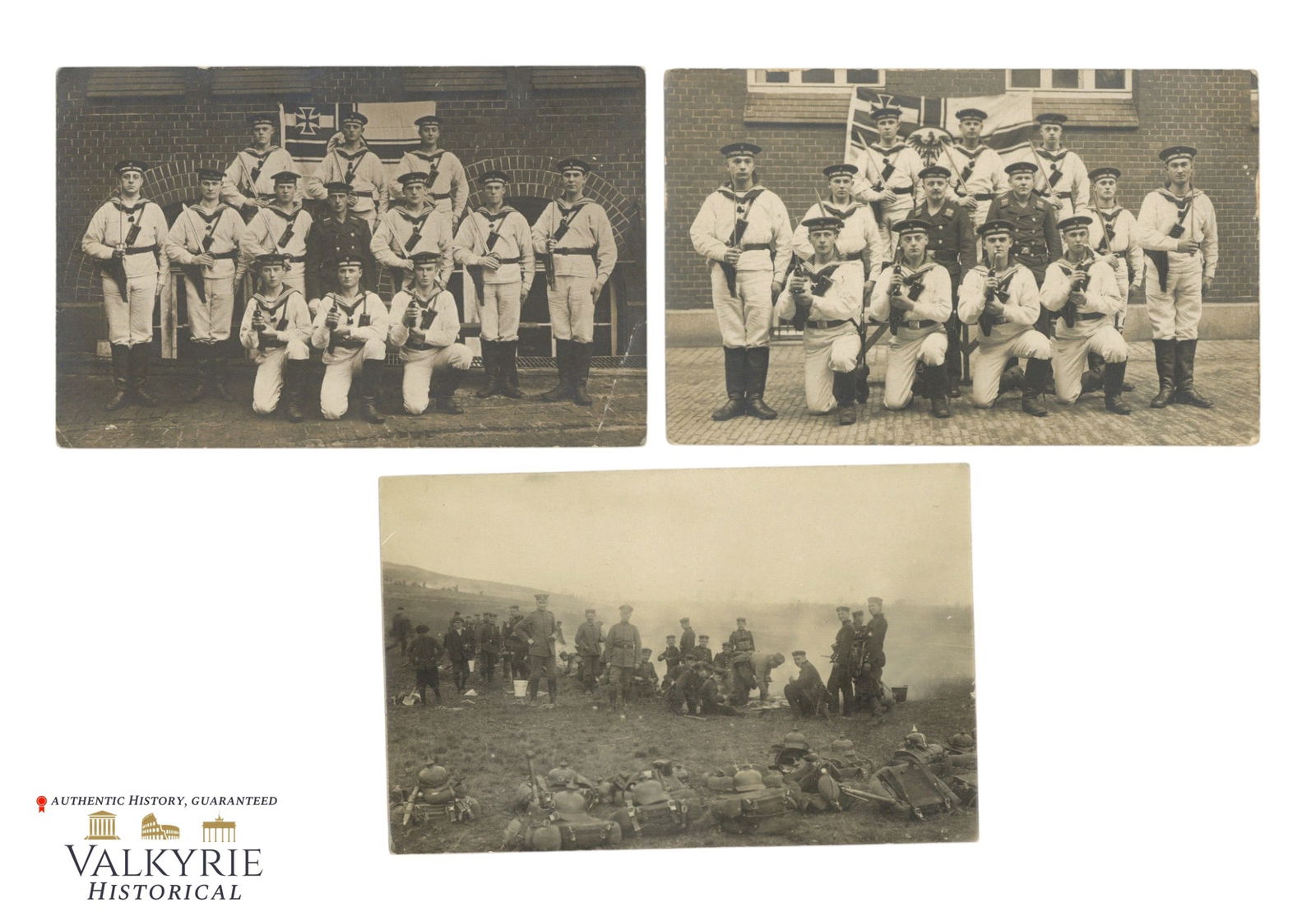 Set of 3 Postcard Size Group Photos of WW1 Period German Soldiers - Kriegsmarine and Heer: Set of 3 Postcard Size Group Photos of WW1 Period German Soldiers - Kriegsmarine and Heer ll items for this auction will be shipping from Europe. Shipping cost $20 it doesn't matter how many items you