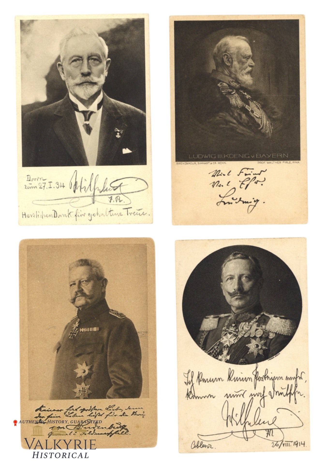 Set of 4 German Postcards Related to the WW1 Period - German Generals: Set of 4 German Postcards Related to the WW1 Period. One of them circulated. All items for this auction will be shipping from Europe. Shipping cost $20 it doesn't matter how many items you win.