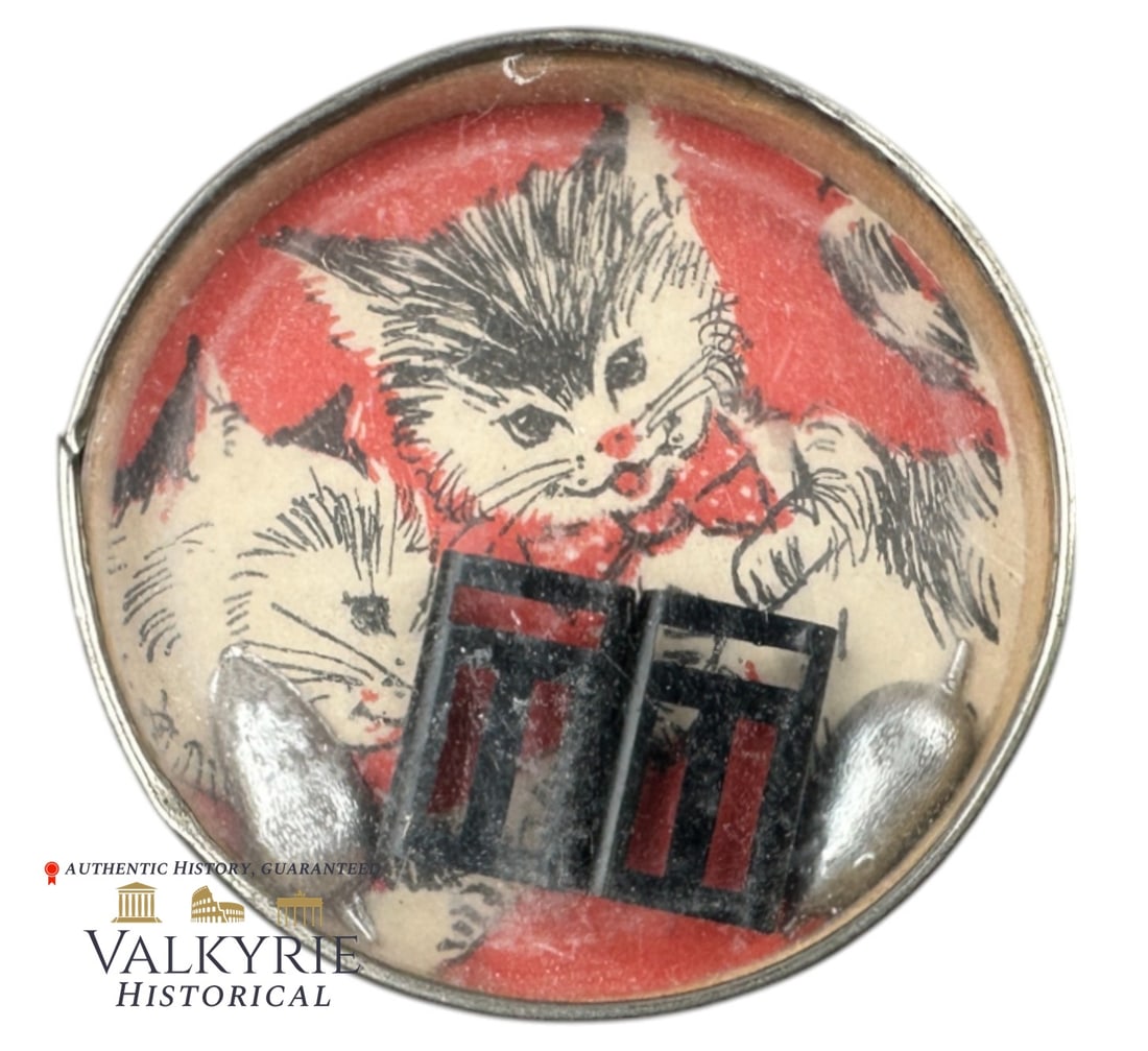 Curious 20s or 30s German Game of Cats Hunting Mice: Curious 20s or 30s German Game of Cats Hunting Mice. All items for this auction will be shipping from Europe. Shipping cost $20 it doesn't matter how many items you win.