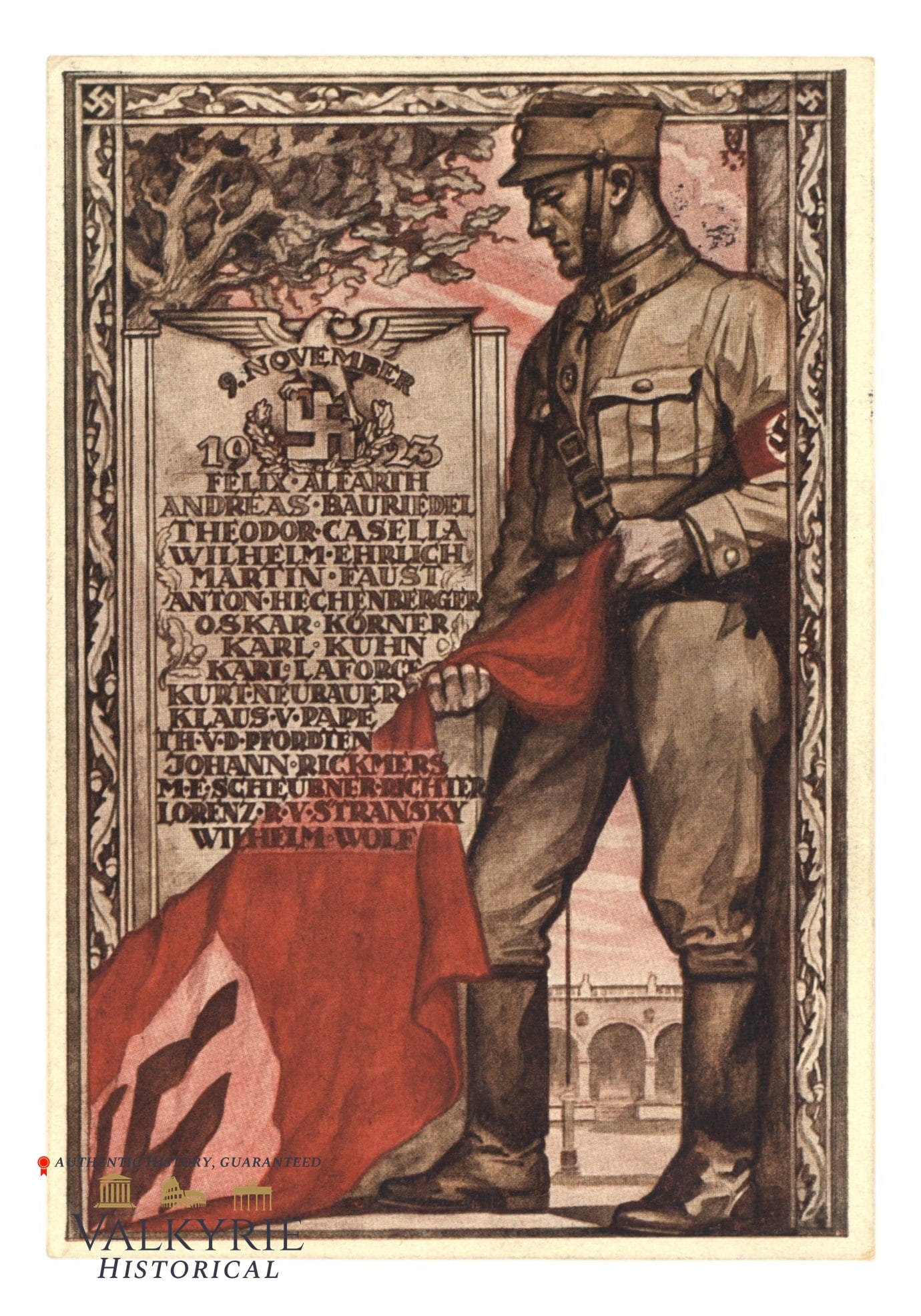 German Propaganda Postcard of the Munich Putch of 1923 - Year 1937: German Propaganda Postcard of the Munich Putch of 1923 - Year 1937. Non-circulated. All items for this auction will be shipping from Europe. Shipping cost $20 it doesn't matter how many items you win.