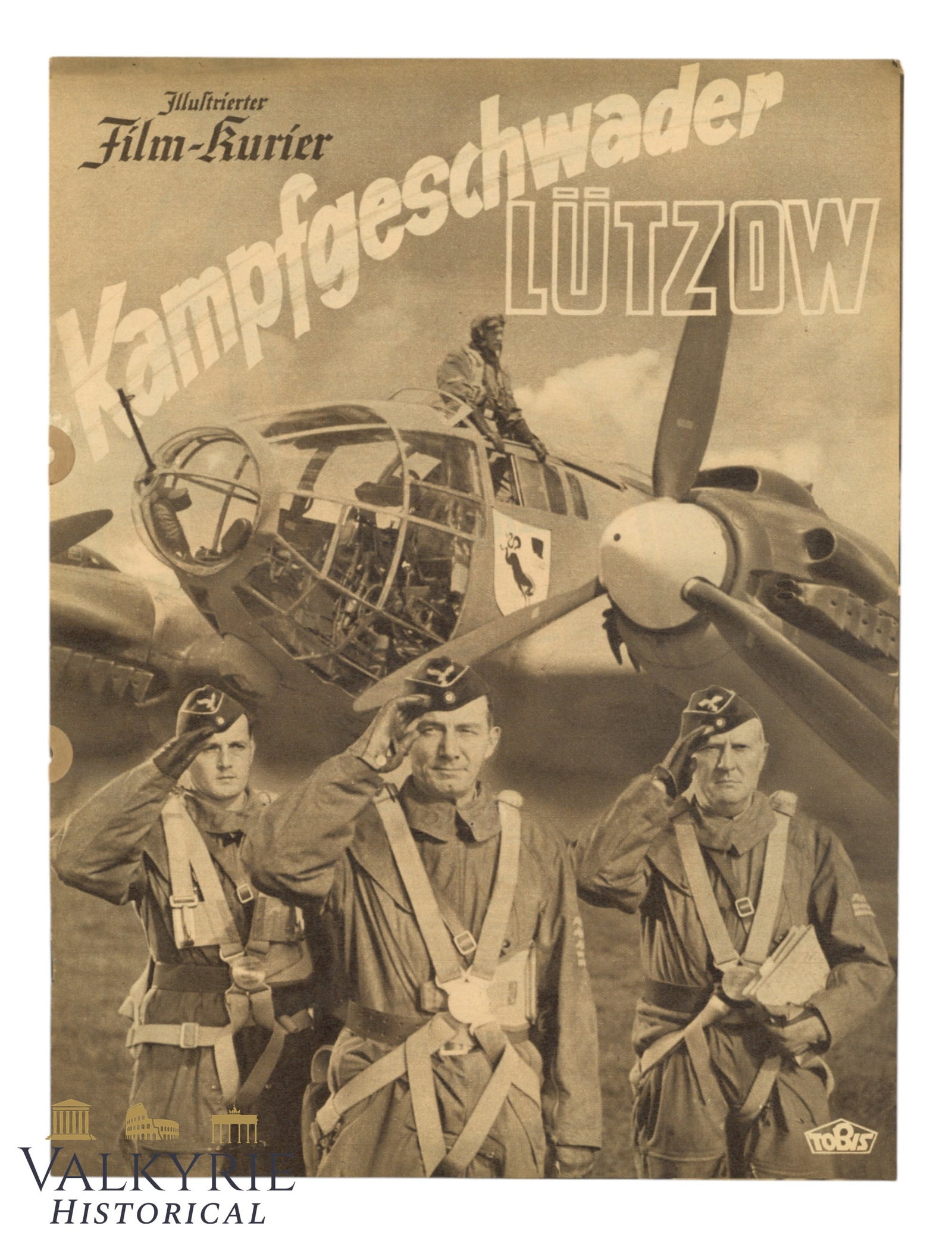 German Magazine "Illustrierter Film-Kurier" Dedicated to Film "Kampfgeschwader Luetzow": German Magazine "Illustrierter Film-Kurier" Dedicated to Film "Kampfgeschwader Luetzow". Heavily illustrated. All items for this auction will be shipping from Europe. Shipping cost $20 it doesn't matt