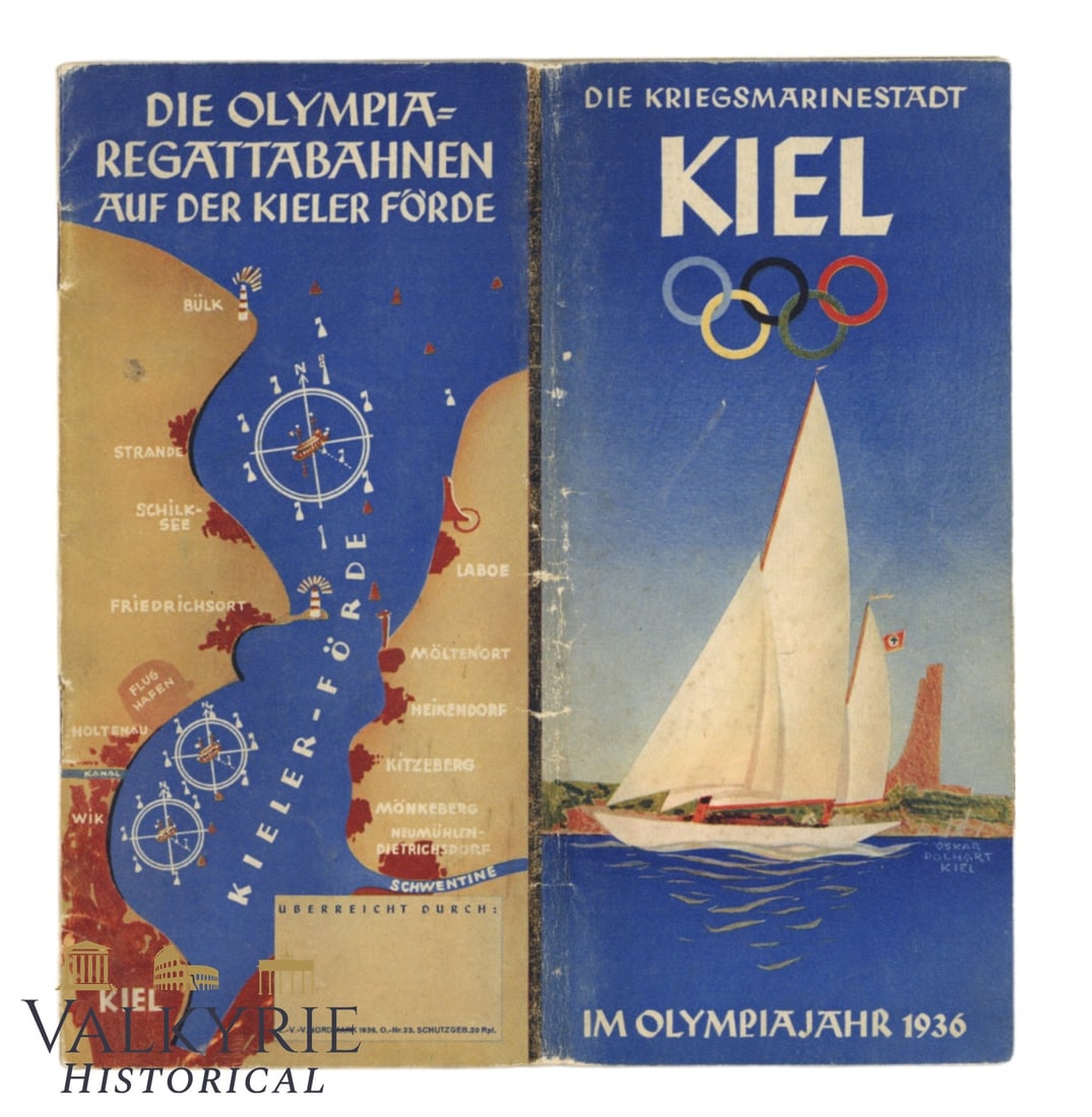 Special Booklet About 1936 Olympic Games Regatta Competition in German City of Kiel: Special Booklet About 1936 Olympic Games Regatta Competition in German City of Kiel. With many illustrations and information about the Olympic Games. All items for this auction will be shipping from E