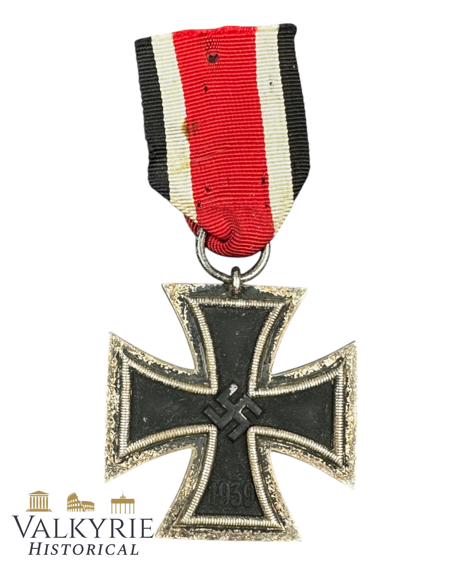 WWII German Iron Cross 2nd Class Medal (1939) With Ribbon - Unmarked: German WW2 Period Iron Cross 2nd Class With Ribbon - Unmarked. Worn condition. All items for this auction will be shipping from Europe. Shipping cost $25 it doesn't matter how many items you win.