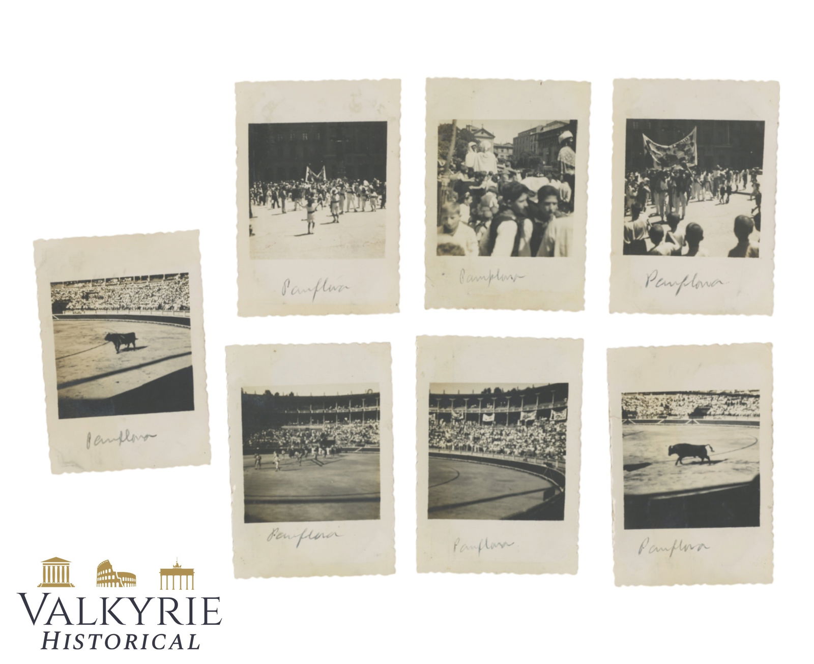 Set of Photos Taken in Pamplona - Spain During the Celebrations of San Fermin - 7th July 1950: Set of Photos Taken in Pamplona - Spain During the Celebrations of San Fermin - 7th July 1950. Described on the reverse. We can see the famous "encierros", bullfighting, people celebrating this world