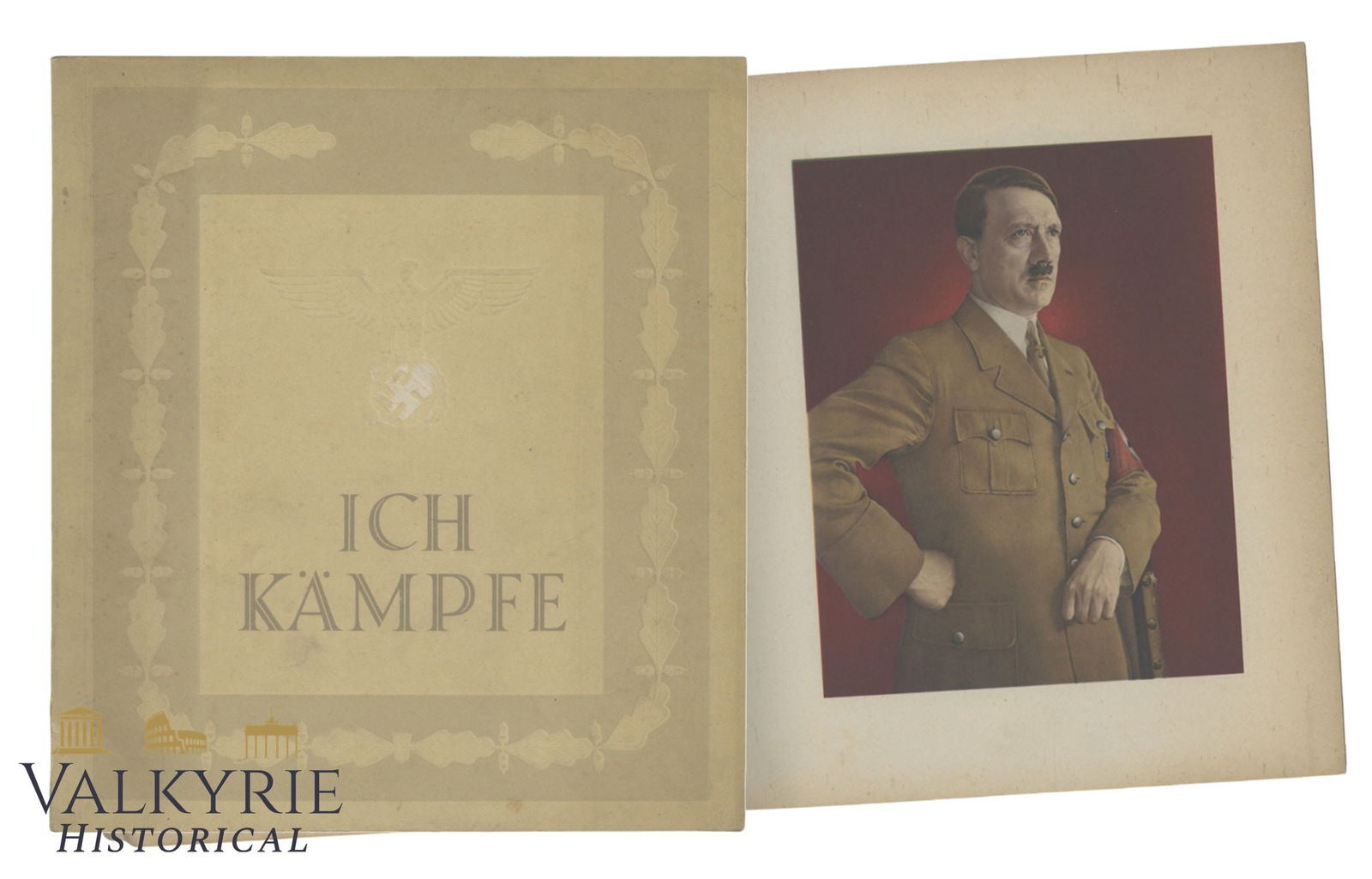 Nazi Propaganda Book "Ich Kampfe" - "I Fight" Published by NSDAP: Nazi Propaganda Book "Ich Kampfe" - "I Fight" Published by NSDAP and given to each new Nazi party member enrolled. Nearly all copies of this book were destroyed at the end of the war under the Allied