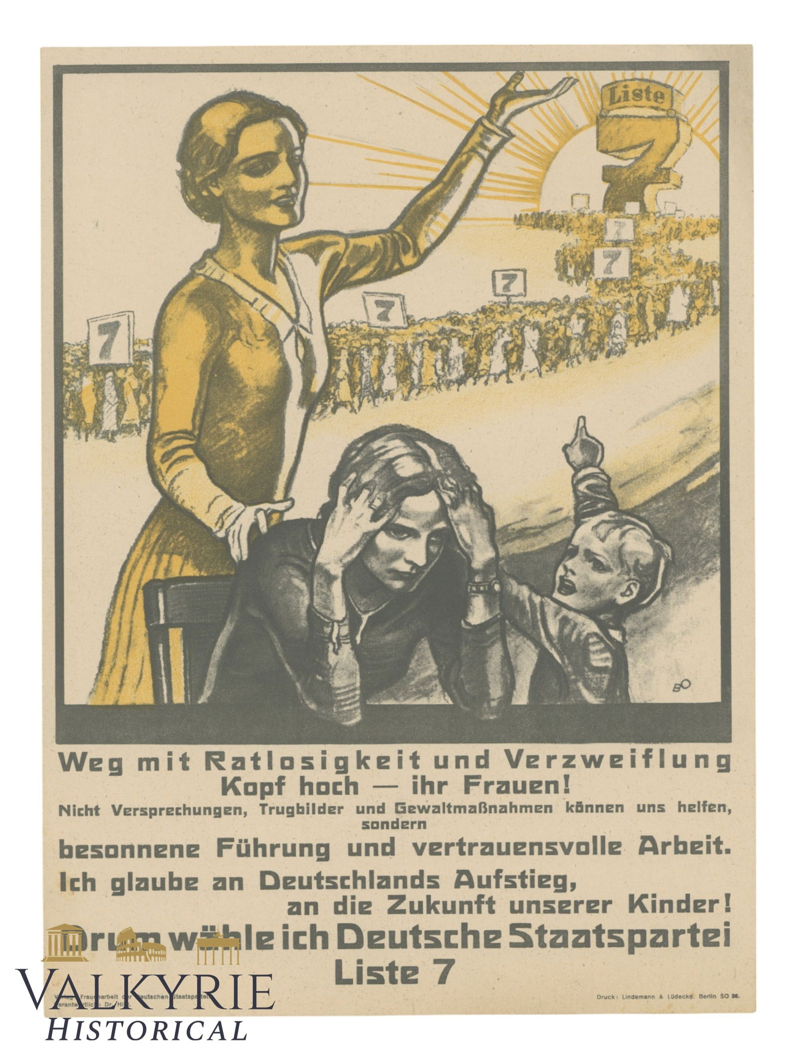 German Electoral Propaganda Leaflet of the Deutsche Staatspartei - German Democratic Party (1 of 2)