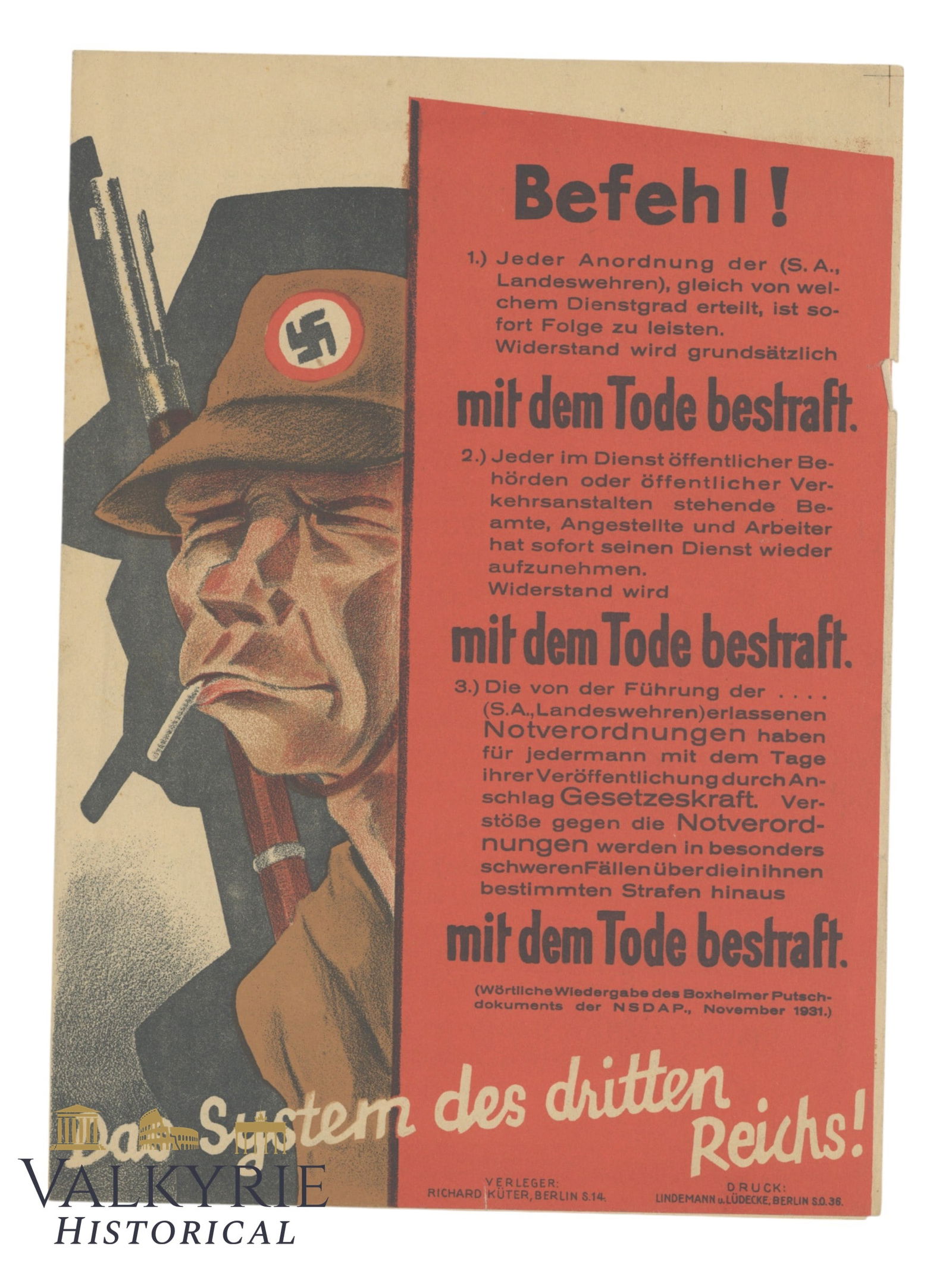 German Anti-Nazi Propaganda Leaflet "Where Were They During the War? The Nazi Scare is Over!" (1 of 3)
