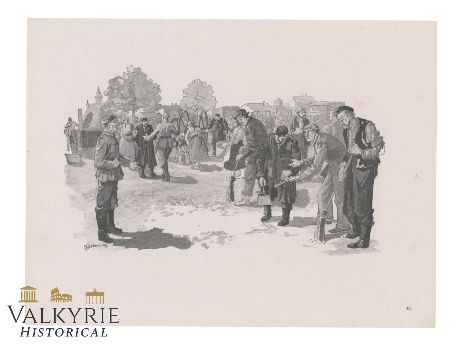 Print Depicting Some Jews in Poland Forced to Work by German Occupation Forces Sweeping The Streets: Print Depicting Some Jews in Poland Forced to Work by German Occupation Forces Sweeping The Streets. Size: 32x24cm Big size . All items for this auction will be shipping from Europe. Shipping cost $25