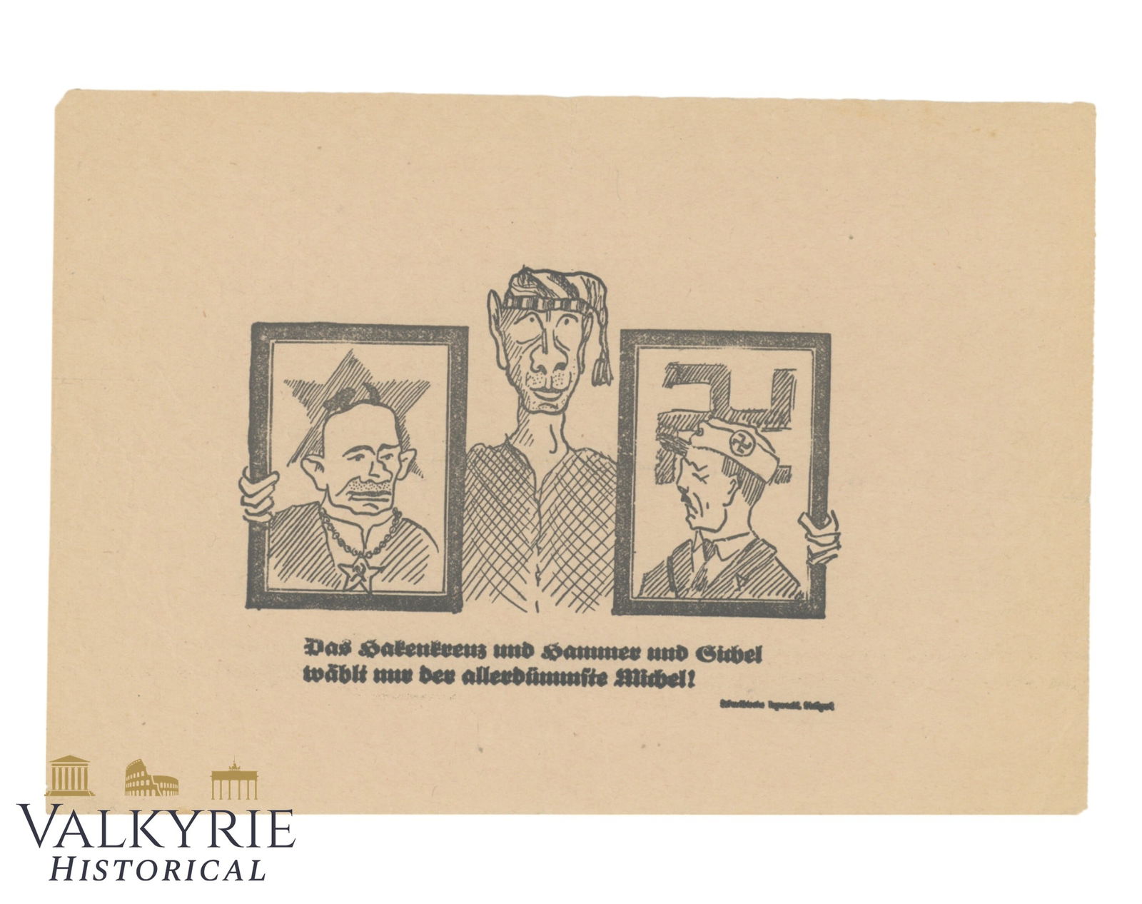 German Anti-Nazi and Anti-Communist Political Propaganda Leaflet (1 of 2)