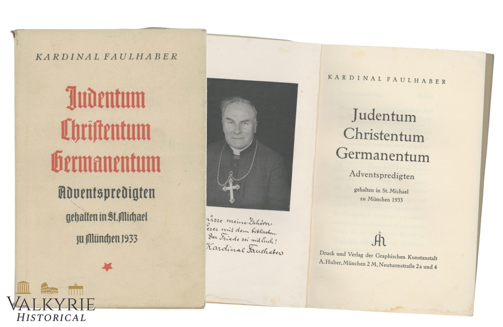 German Book "Judaism, Christianity, Germanism" by Cardinal Faulhaber - 1933 (1 of 9)