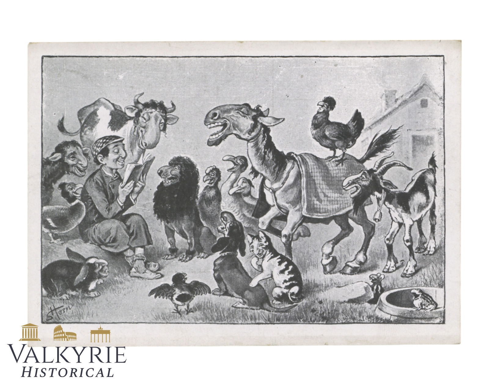 German Anti-Semitic Propaganda Postcard - Early XX Century - Non-circulated - Farm Full of Jews (1 of 2)