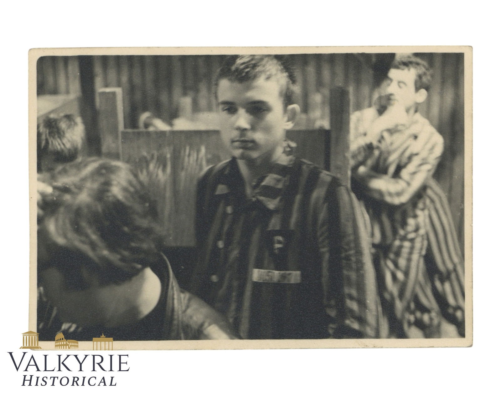 Private Taken Photo of a Polish Political Prisoner in a Barrack of a Camp With Striped Uniform (1 of 2)