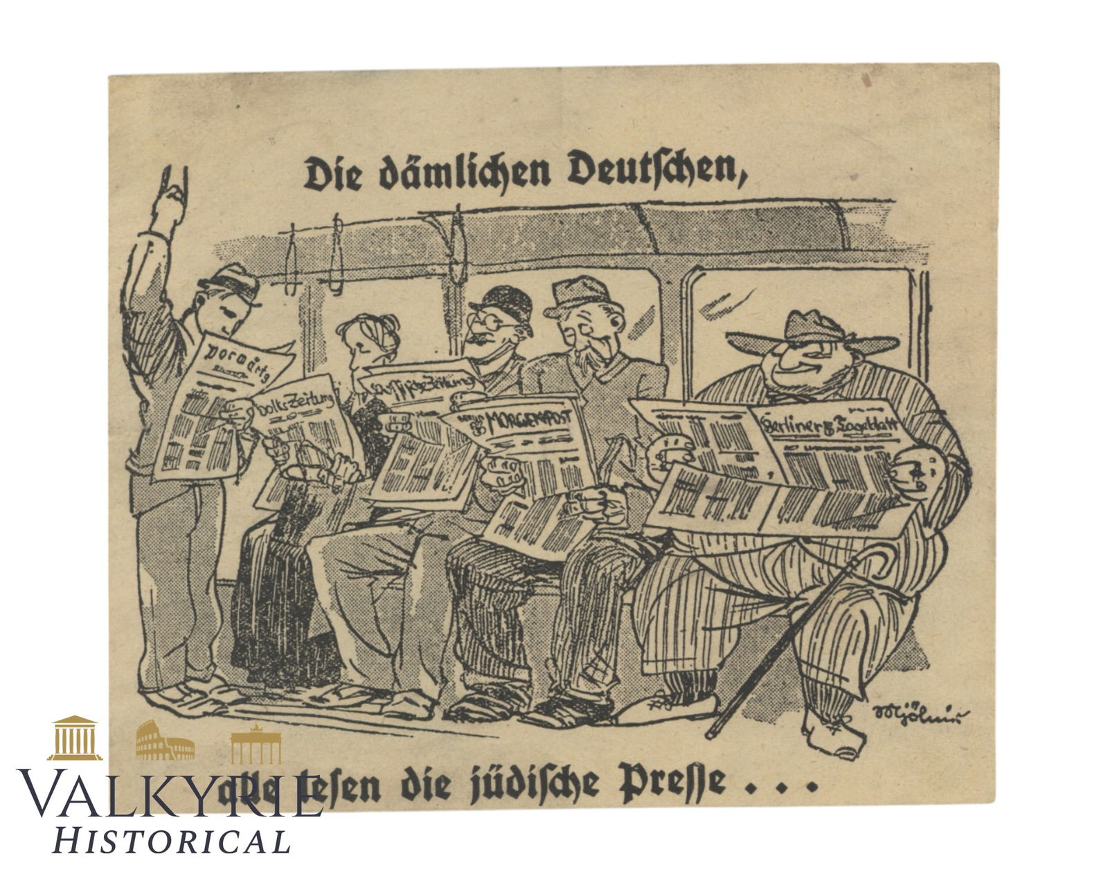 German Anti-Semitic Propaganda Leaflet "The Stupid Germans That Read Jewish Press...": German Anti-Semitic Propaganda Leaflet "The Stupid Germans That Read Jewish Press...". Size: 11x9,5cm All items for this auction will be shipping from Europe. Shipping cost $25 it doesn't matter how m