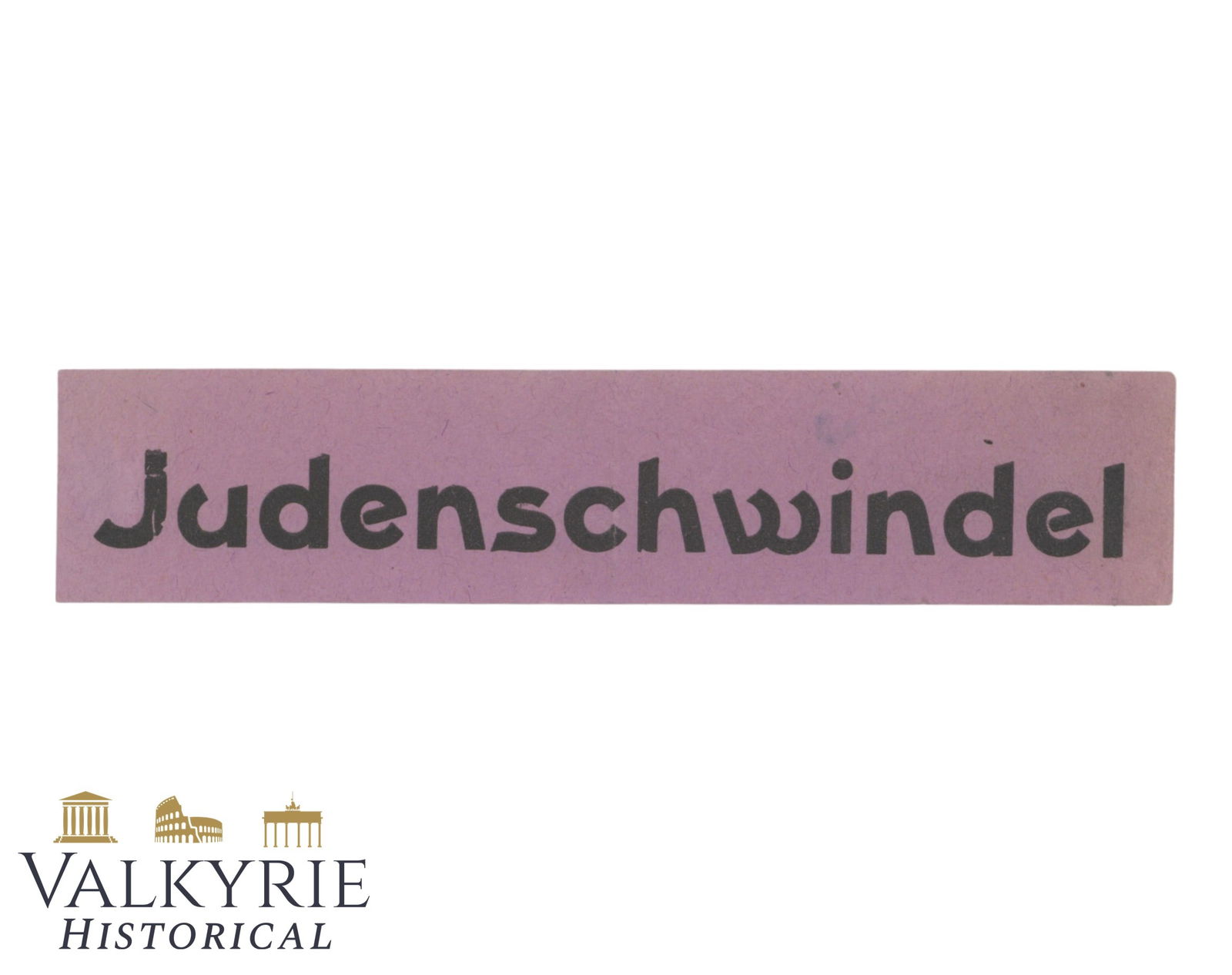 German Anti-Semitic Propaganda Leaflet or Sticker Entitled "Jewish Swindel": German Anti-Semitic Propaganda Leaflet or Sticker Entitled "Jewish Swindle". Size: 14x3cm All items for this auction will be shipping from Europe. Shipping cost $25 it doesn't matter how many items yo