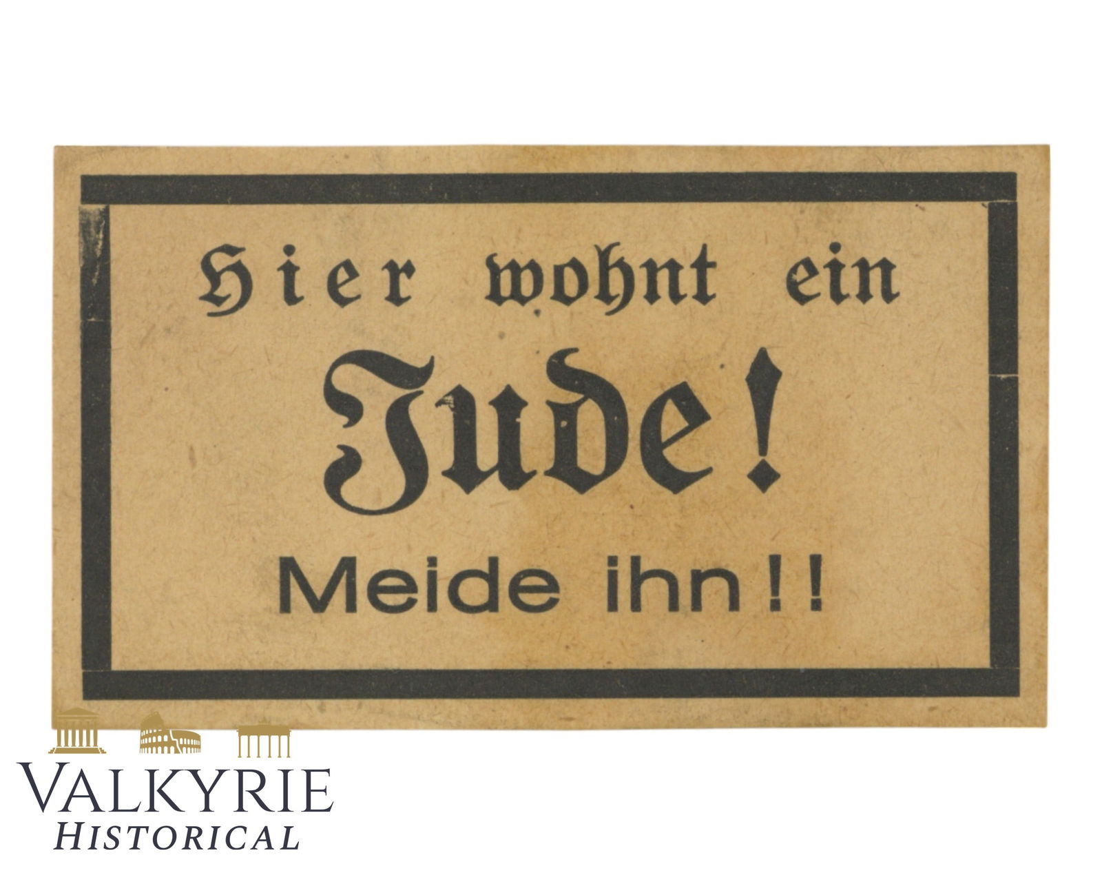 German Anti-Semitic Propaganda Leaflet by Nazi Party "A Jew Lives Here! Avoid Him!": German Anti-Semitic Propaganda Leaflet by Nazi Party "A Jew Lives Here! Avoid Him!". Size: 7,5x4,5cm All items for this auction will be shipping from Europe. Shipping cost $25 it doesn't matter how ma