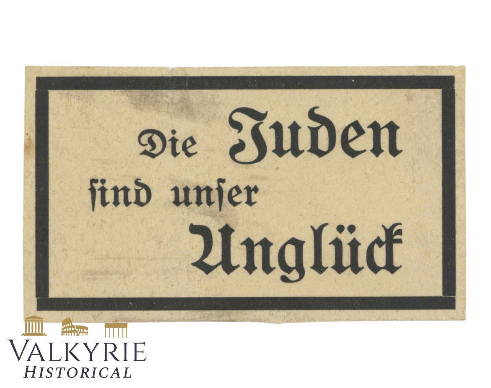 German Anti-Semitic Propaganda Leaflet by Nazi Party "The Jews Are Our Disgrace": German Anti-Semitic Propaganda Leaflet by Nazi Party "The Jews Are Our Disgrace". Size: 7,5x4,5cm All items for this auction will be shipping from Europe. Shipping cost $25 it doesn't matter how many
