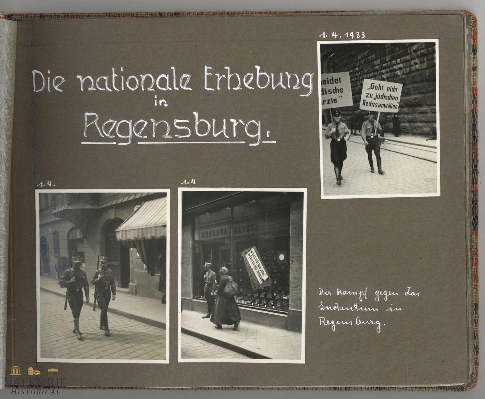 Very Nice Photo Album of a Man From Regengsburg - Year 1933 - Nazi Boycott of Jewish Shops (1 of 20)