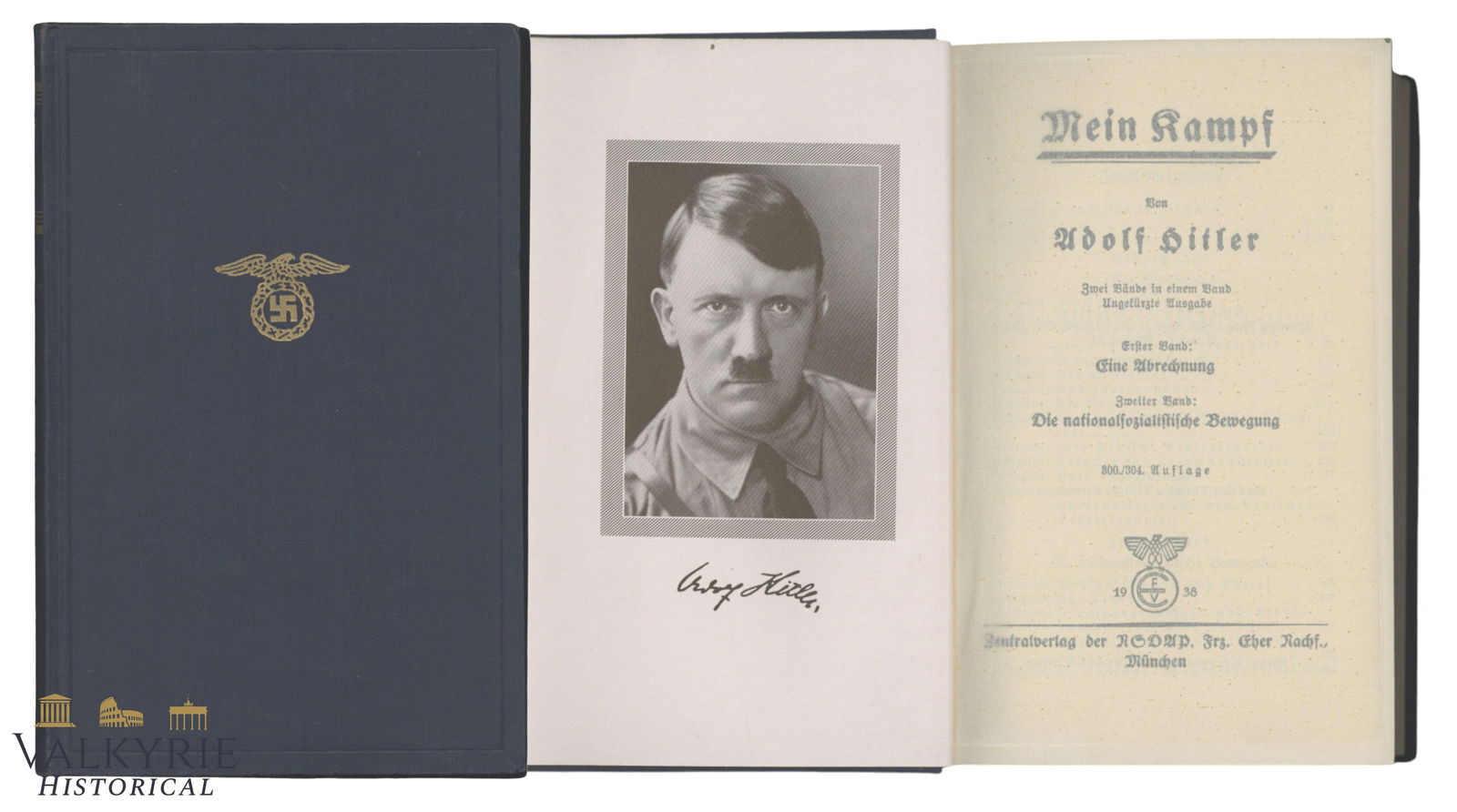 Good Example of Adolf Hitler's "Mein Kampf" With Hard Cover - Year 1938: Good Example of Adolf Hitler's "Mein Kampf" With Hard Cover - Year 1938. All items for this auction will be shipping from Europe. Shipping cost $25 it doesn't matter how many items you win.