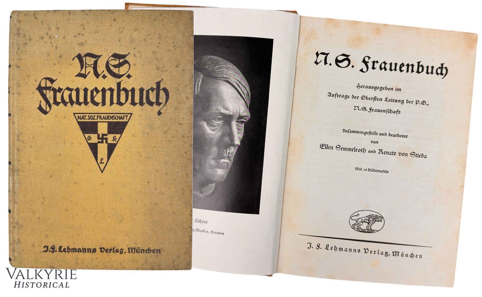 German Book "National Socialist Womens' Book" - Year 1934: German Book "National Socialist Women's Book" - Year 1934. Hard cover. 249 pages. Published by Lehmanns, Munich. Illustrated with photos. All items for this auction will be shipping from Europe. Shipp